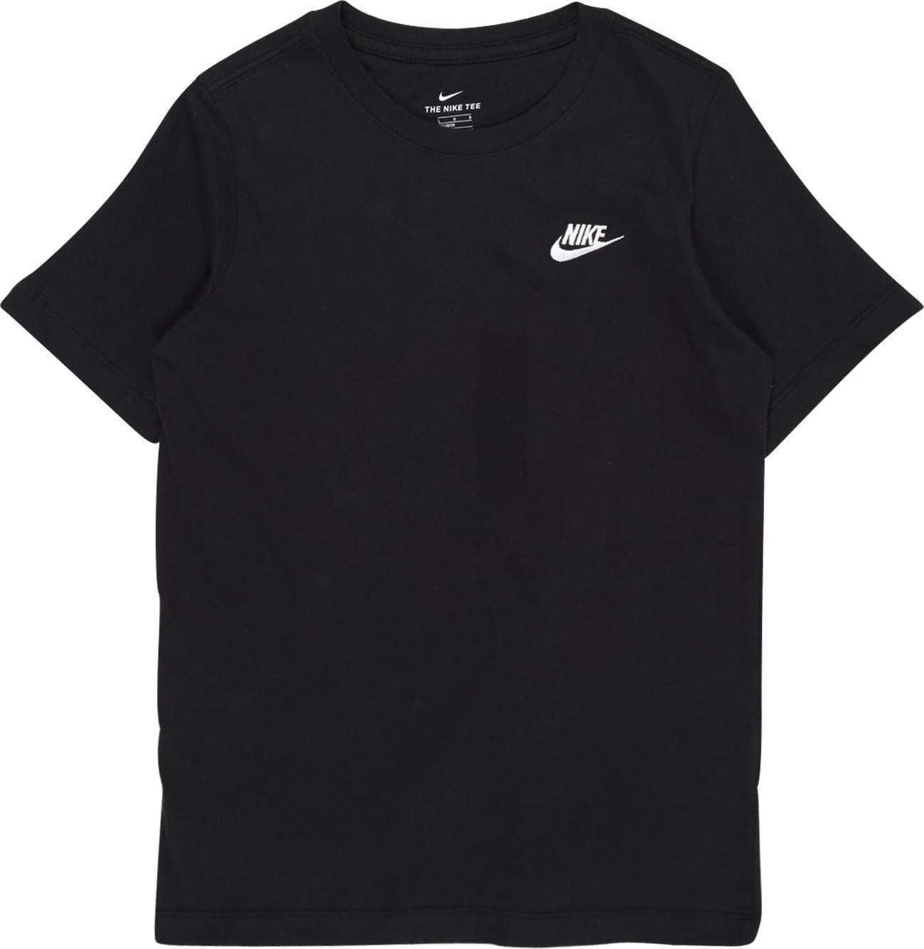 Nike Sportswear Tričko černá / bílá