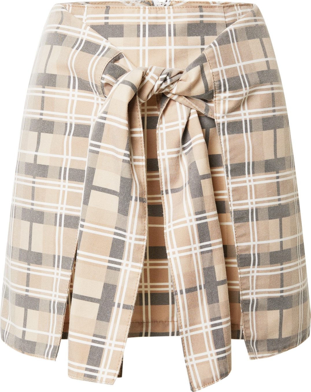 NU-IN Sukně 'Tie Front' béžová / hnědá / světle hnědá