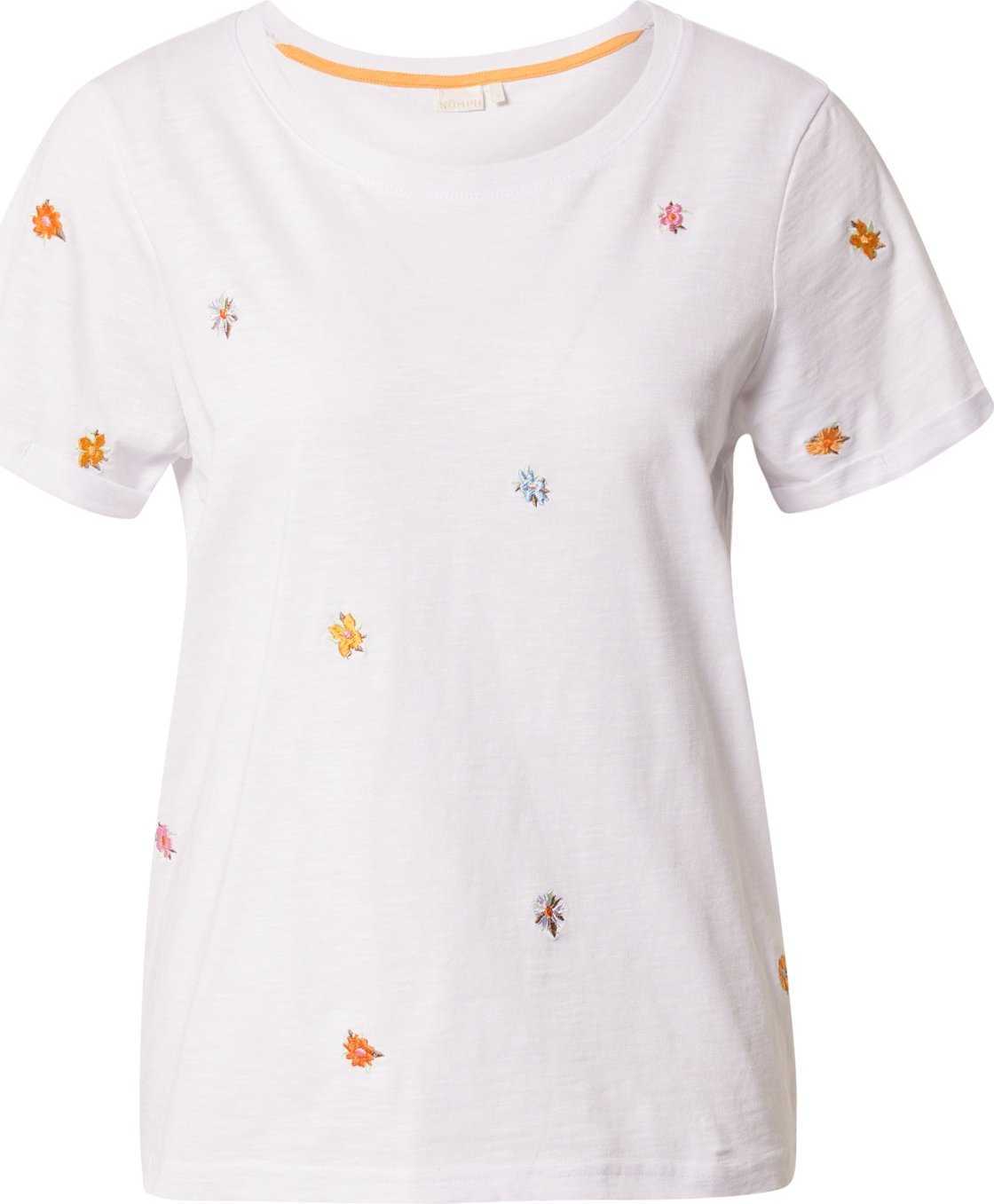 NÜMPH Tričko 'DOVE' modrá / oranžová / bílá