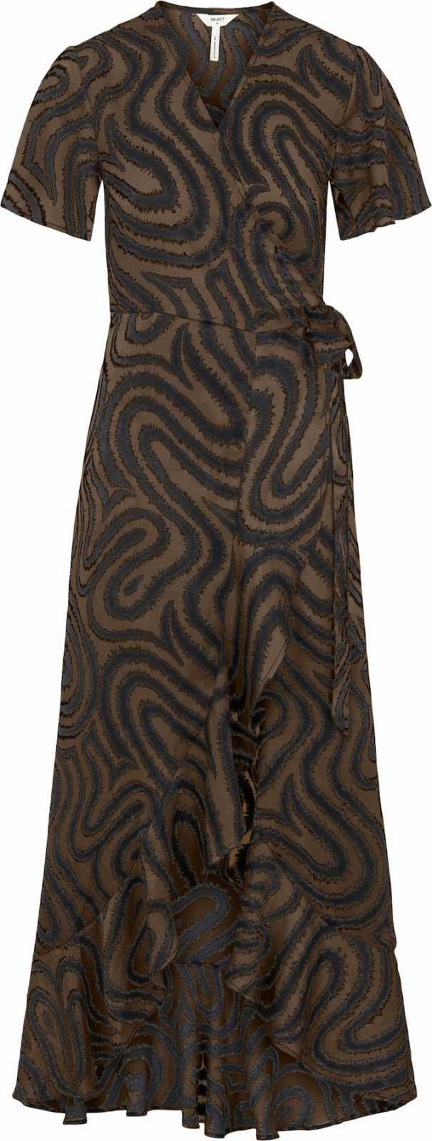 OBJECT Letní šaty 'Green Papaya' hnědá / černá