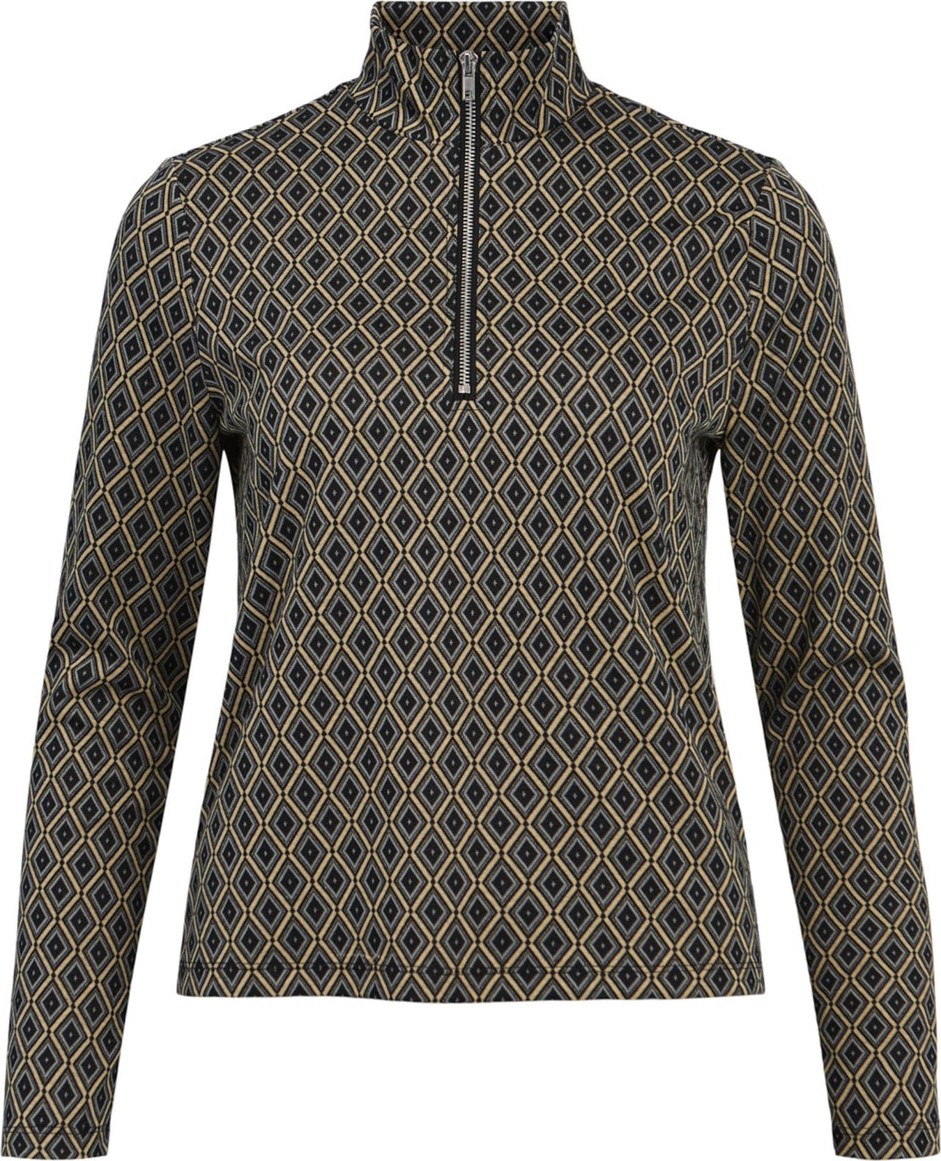 OBJECT Tričko 'SOFIA' světlemodrá / pastelově žlutá / černá