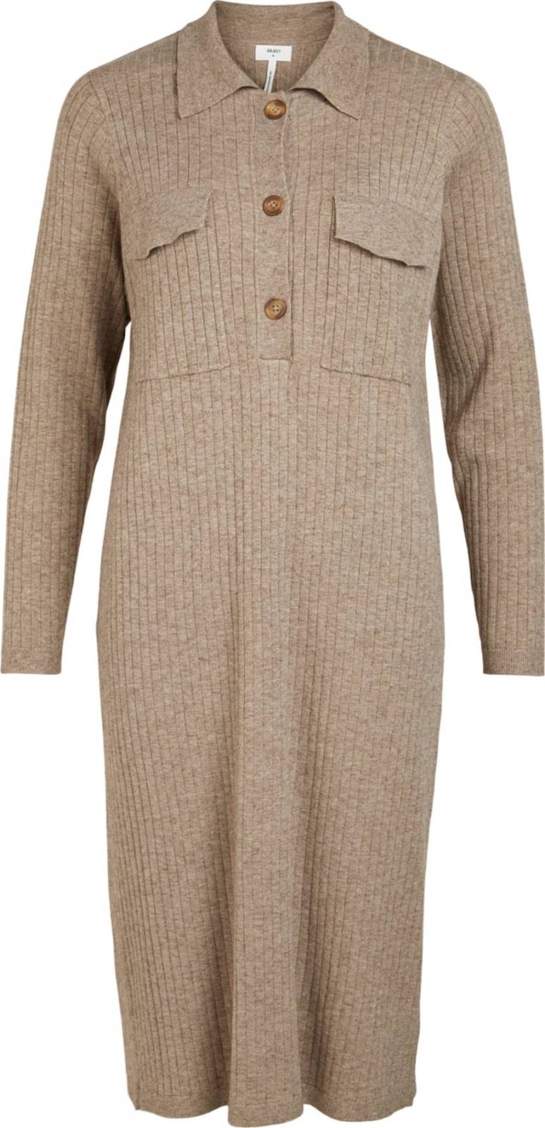 OBJECT Úpletové šaty 'Noelle' světle hnědá