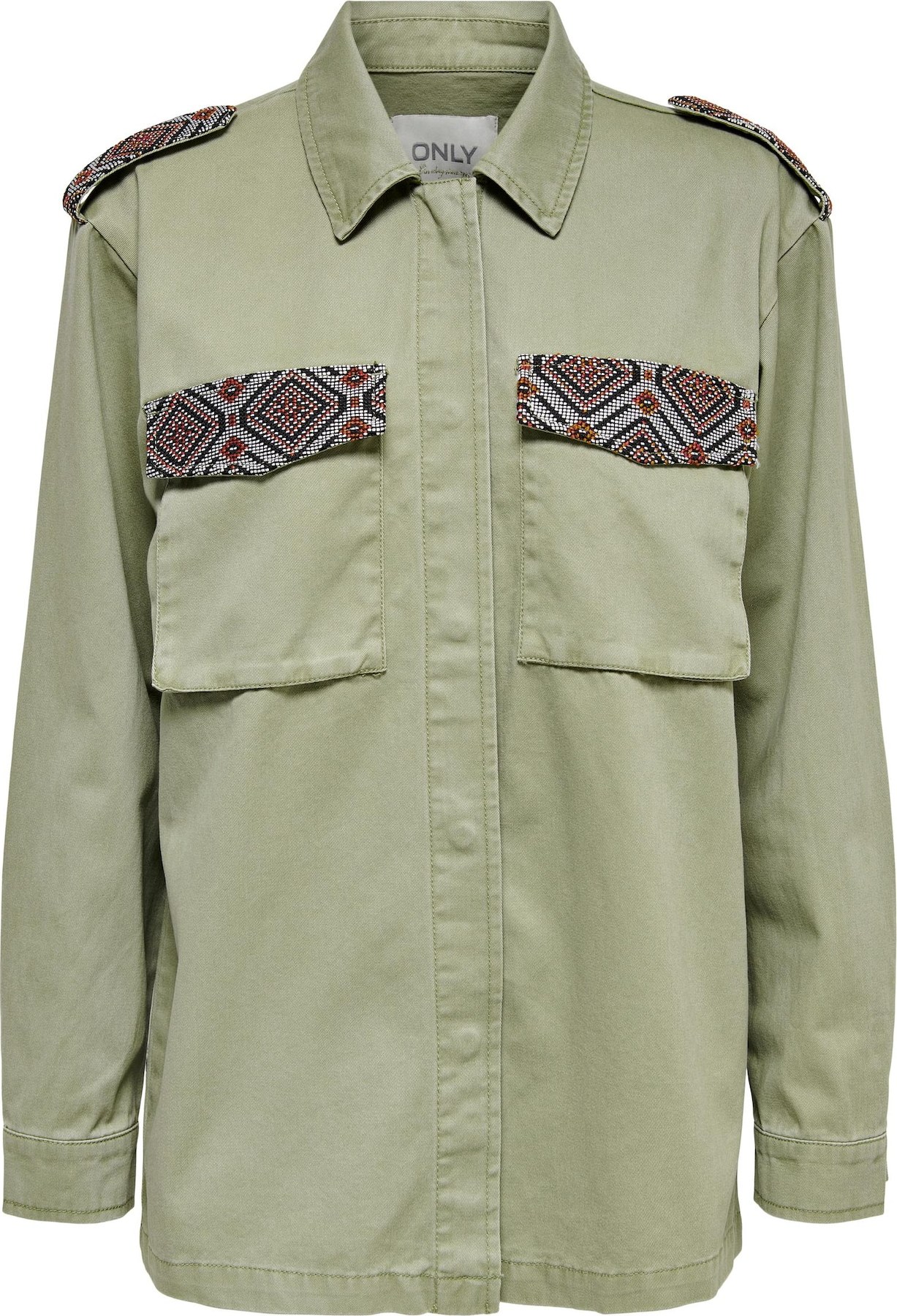 ONLY Přechodná bunda 'LiIlian' hnědá / pastelově zelená / černá