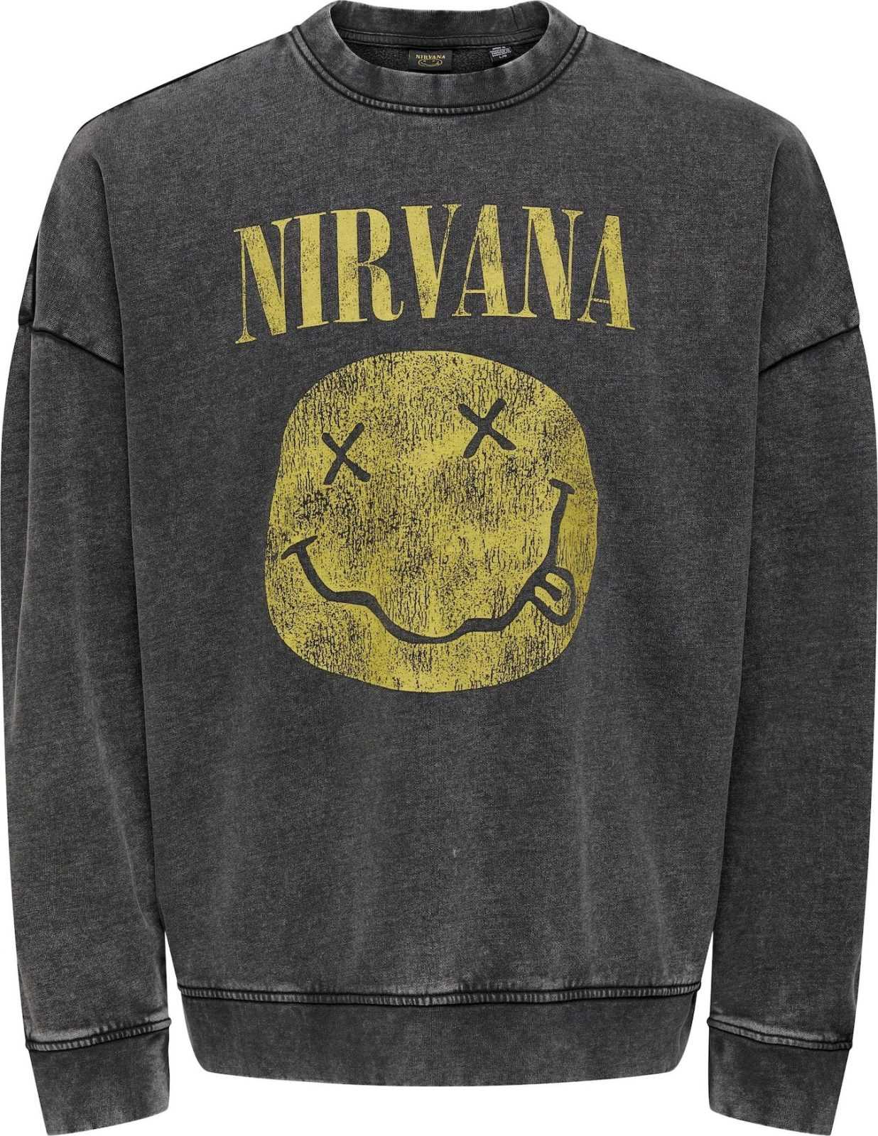 Only & Sons Mikina 'Toby' žlutá / antracitová