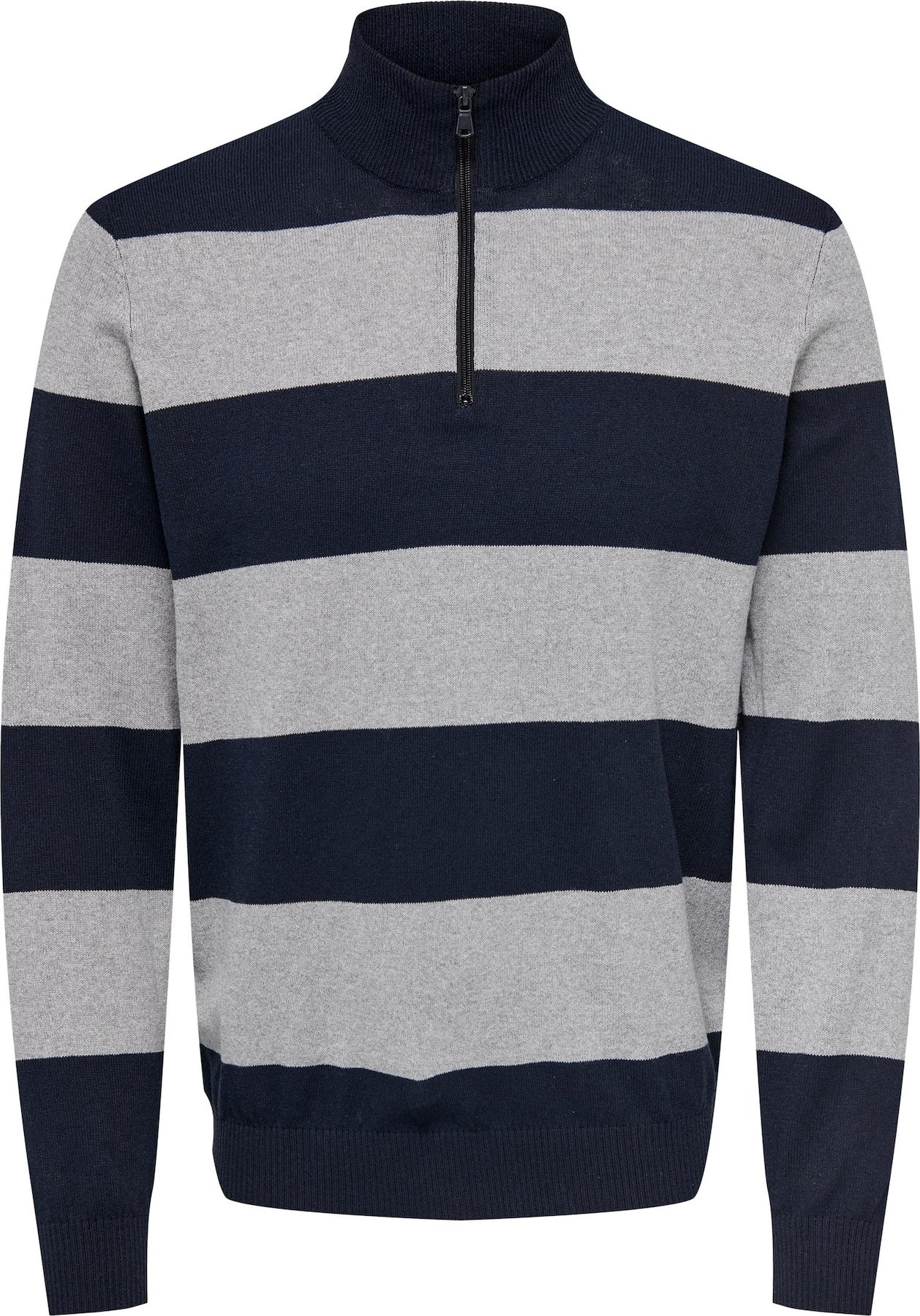 Only & Sons Svetr 'REX' námořnická modř / šedý melír