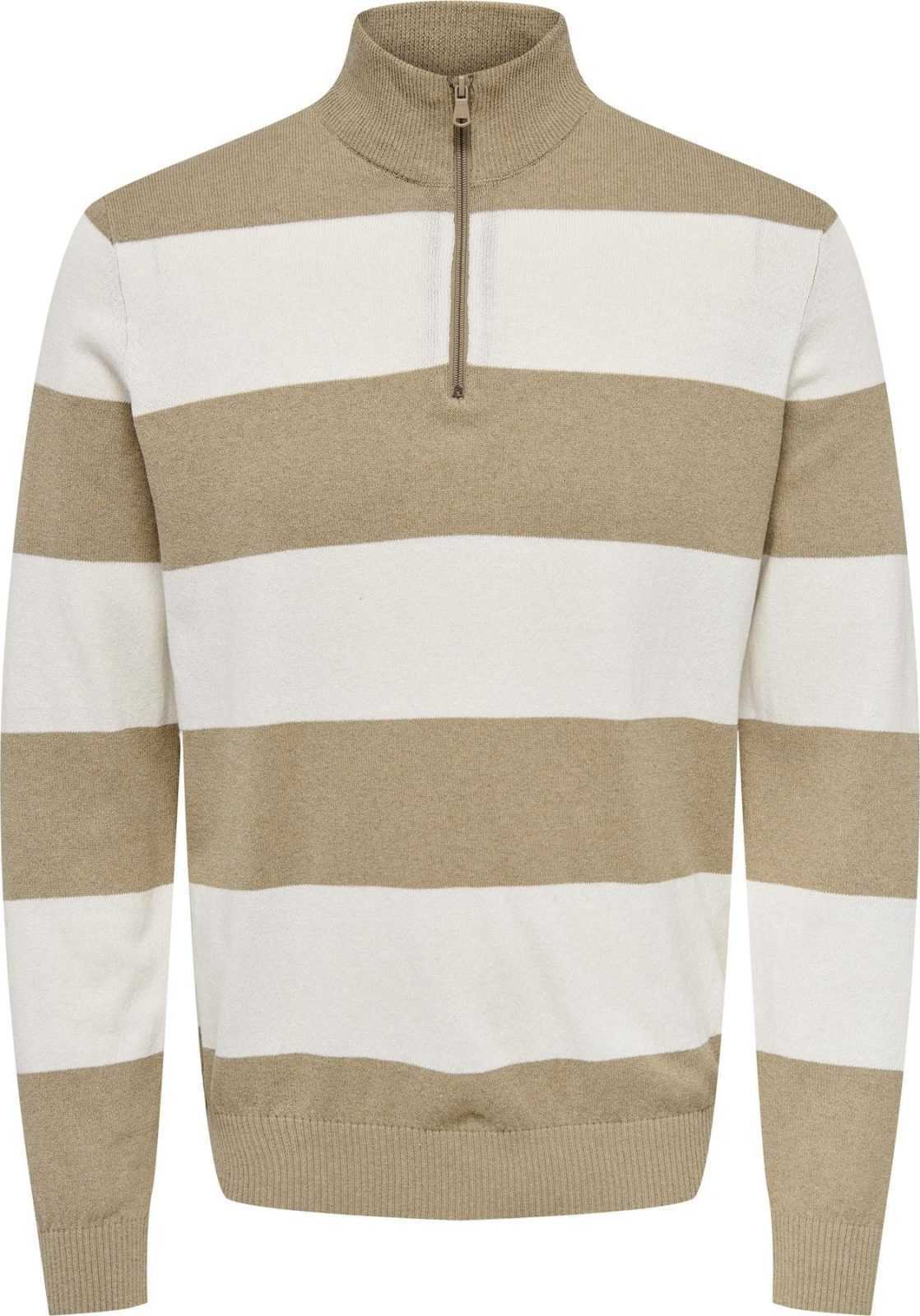 Only & Sons Svetr 'Rex' režná / tmavě béžová