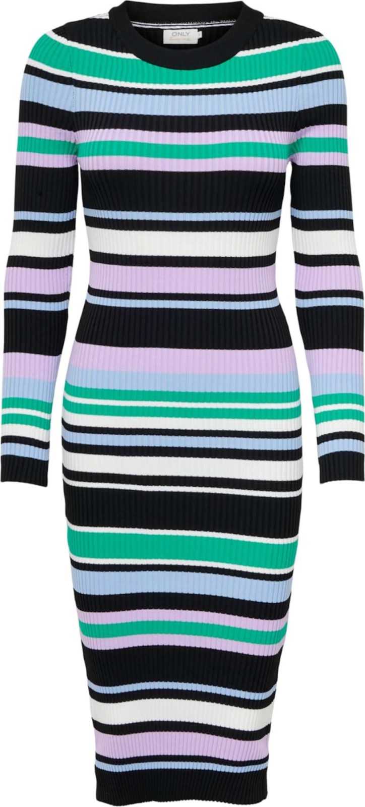 ONLY Úpletové šaty 'MALLY' modrá / zelená / fialová / černá / bílá