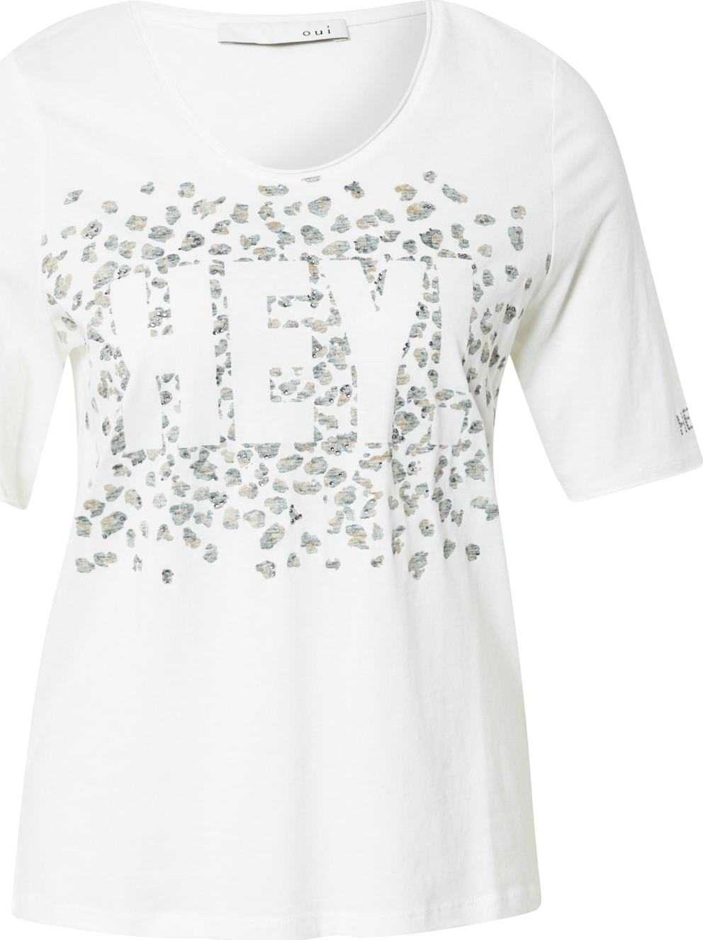 OUI Tričko stříbrná / bílá