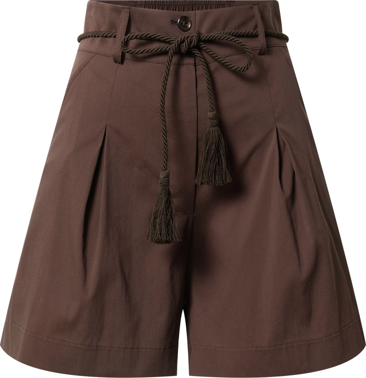 PATRIZIA PEPE Kalhoty se sklady v pase čokoládová