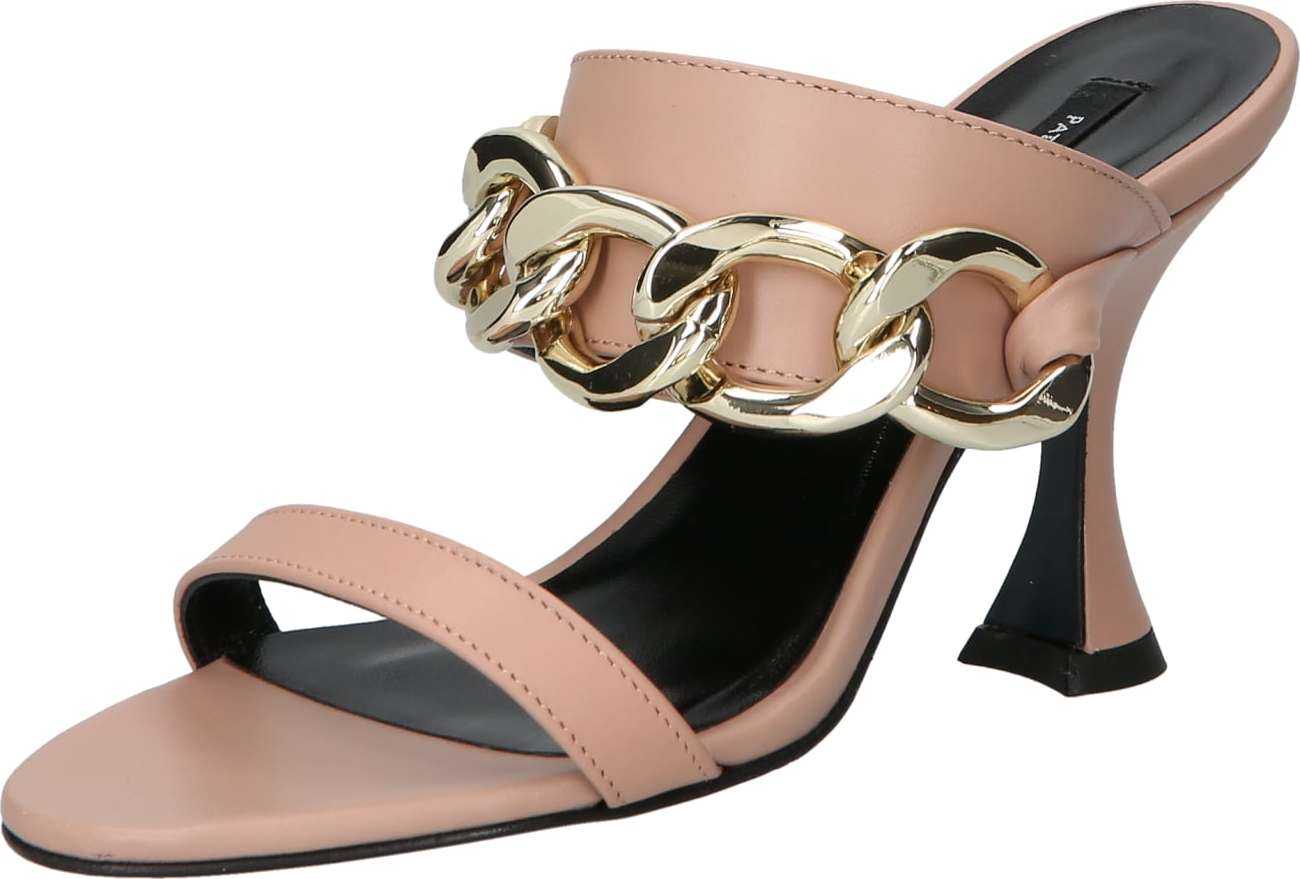 PATRIZIA PEPE Pantofle zlatá / starorůžová