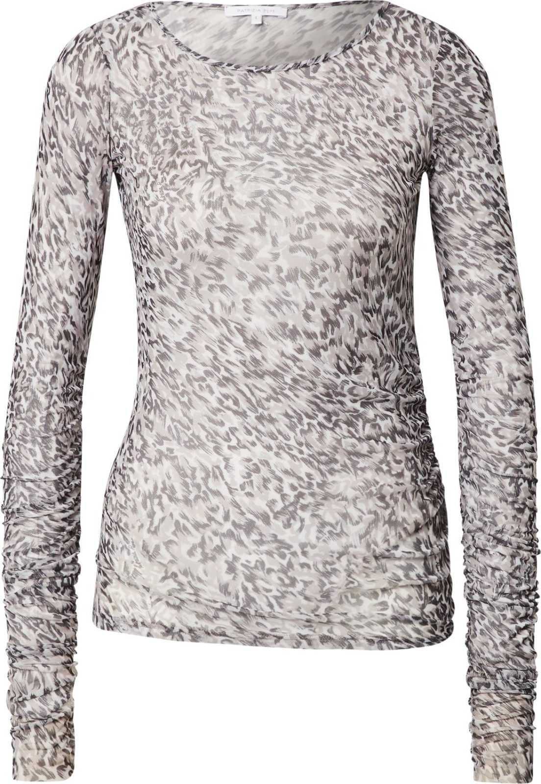 PATRIZIA PEPE Tričko 'MAGLIA' šedá / antracitová / vínově červená