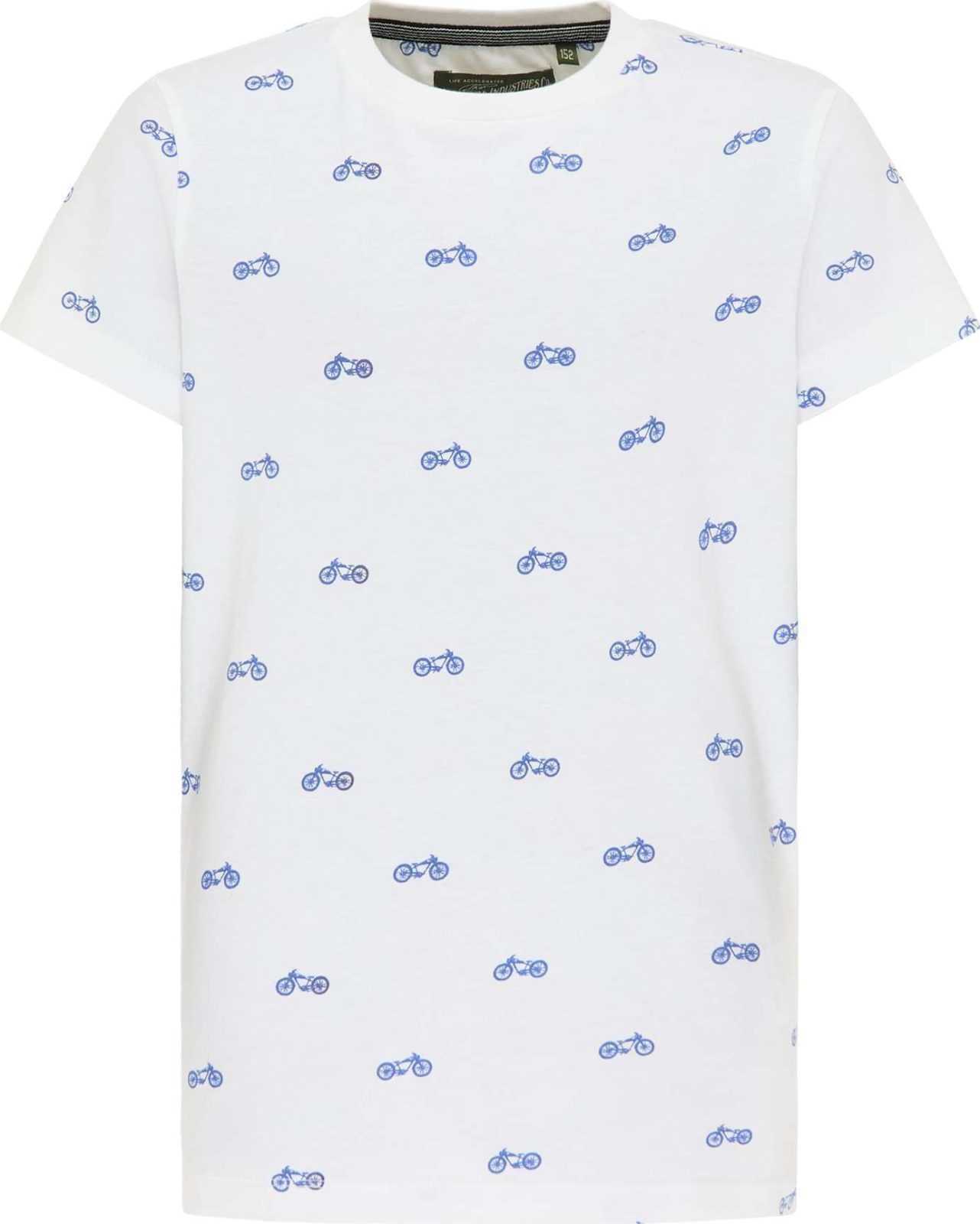 Petrol Industries Tričko modrá / bílá