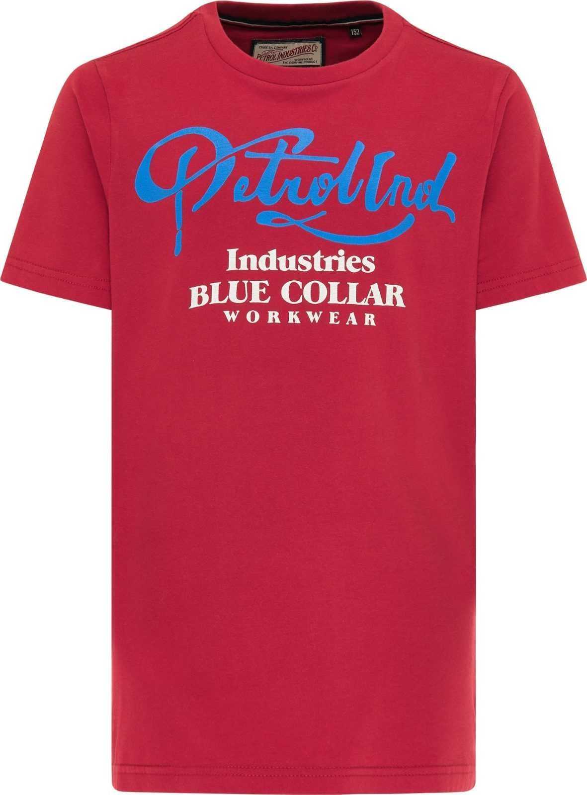 Petrol Industries Tričko modrá / červená / bílá