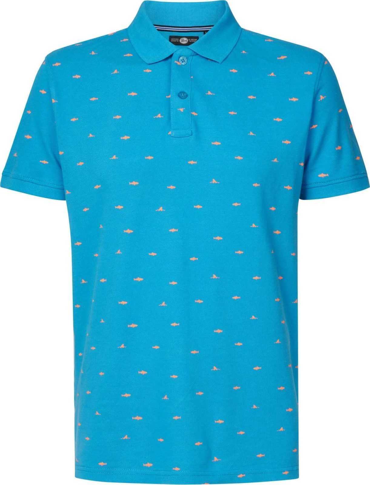 Petrol Industries Tričko světlemodrá / oranžová