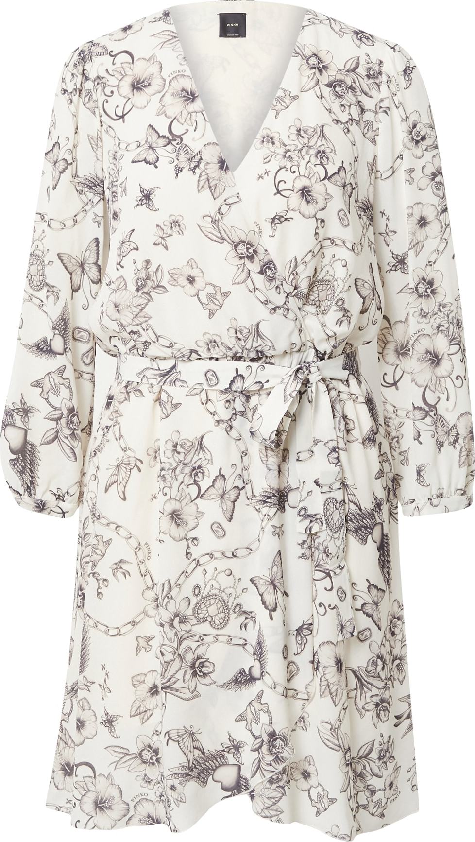 PINKO Šaty šedá / černá / bílá