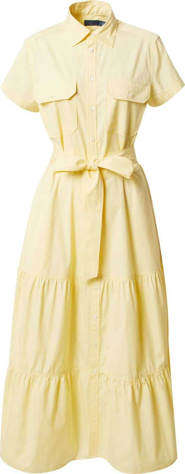 Polo Ralph Lauren Košilové šaty světle žlutá