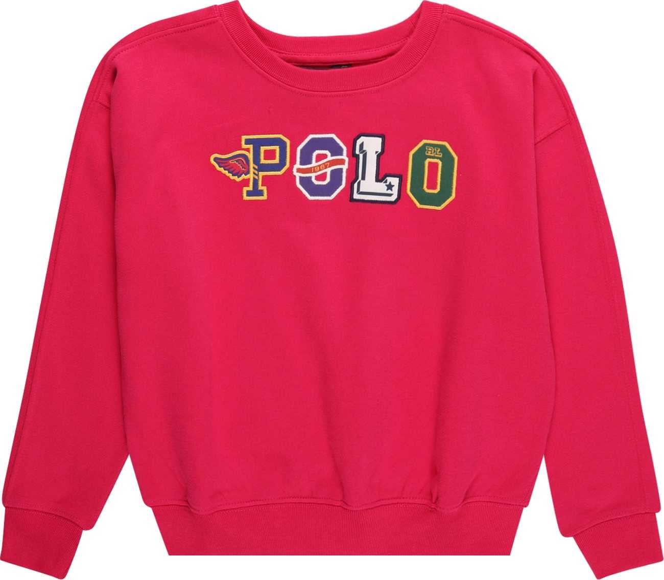 Polo Ralph Lauren Mikina námořnická modř / zelená / fuchsiová / bílá