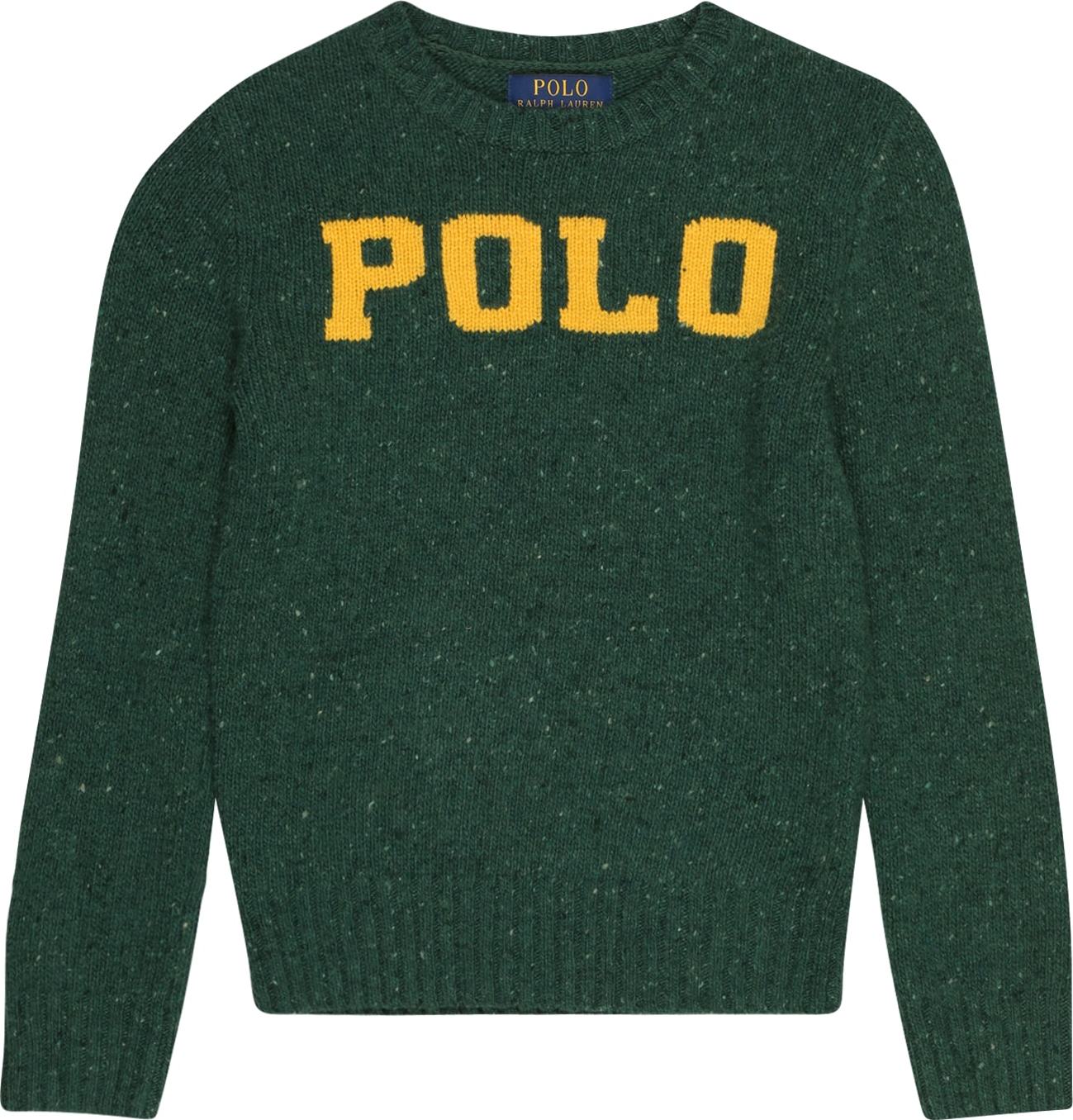Polo Ralph Lauren Svetr tmavě žlutá / tmavě zelená