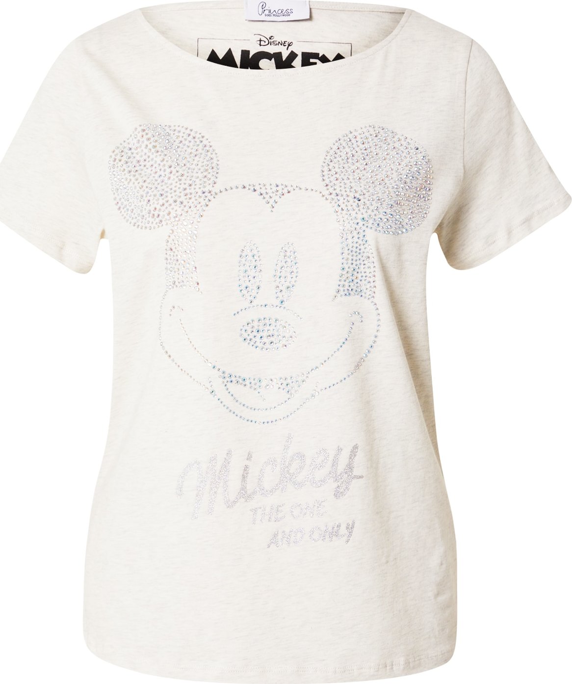 PRINCESS GOES HOLLYWOOD Tričko 'Mickey Mouse Steinchen' krémová