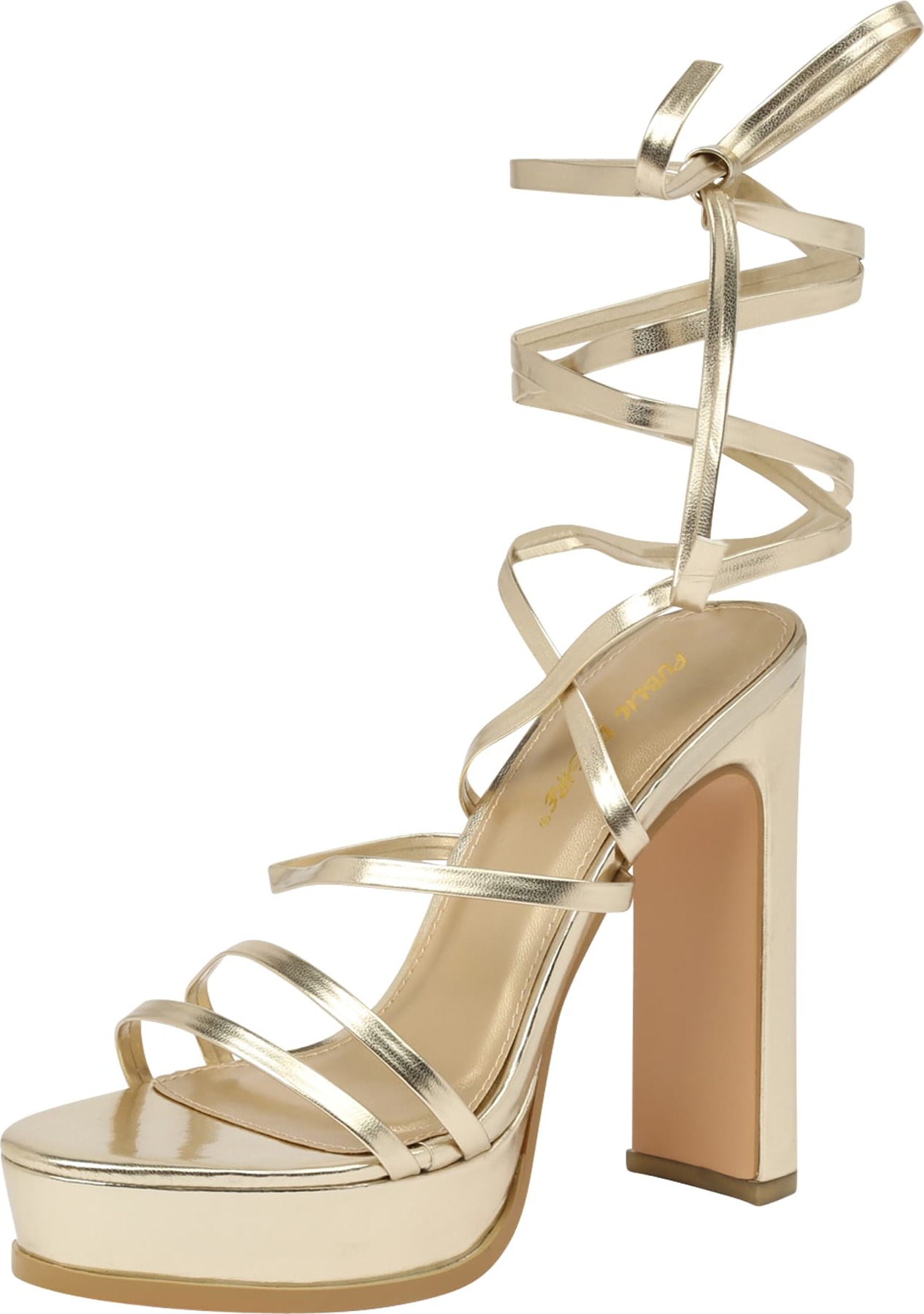 Public Desire Páskové sandály zlatá