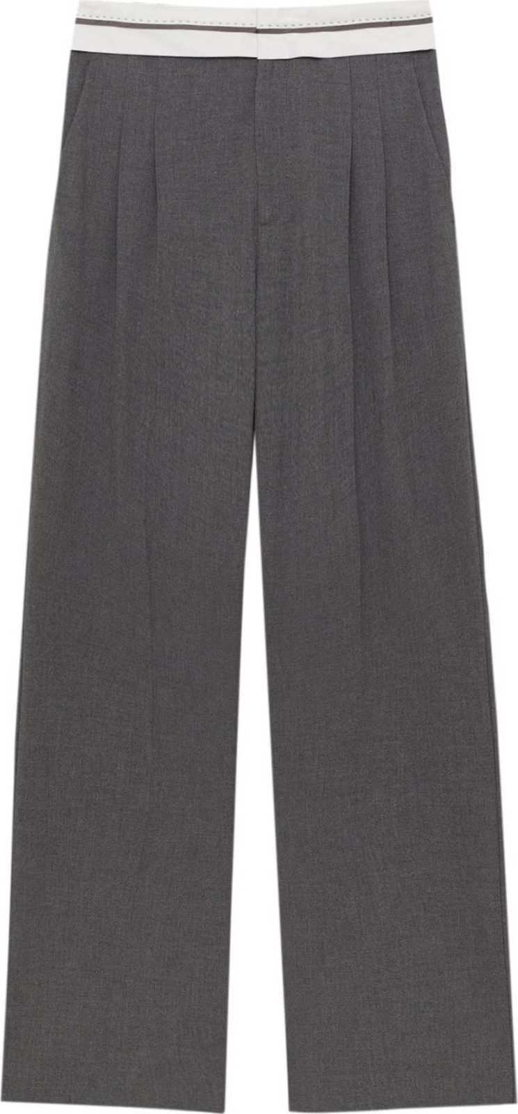 Pull&Bear Kalhoty se sklady v pase šedá