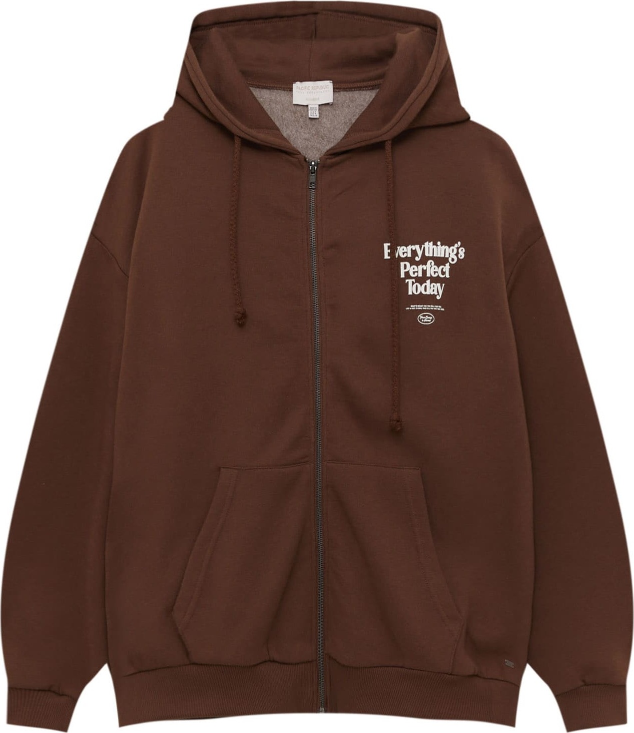 Pull&Bear Mikina čokoládová / orchidej / bílá