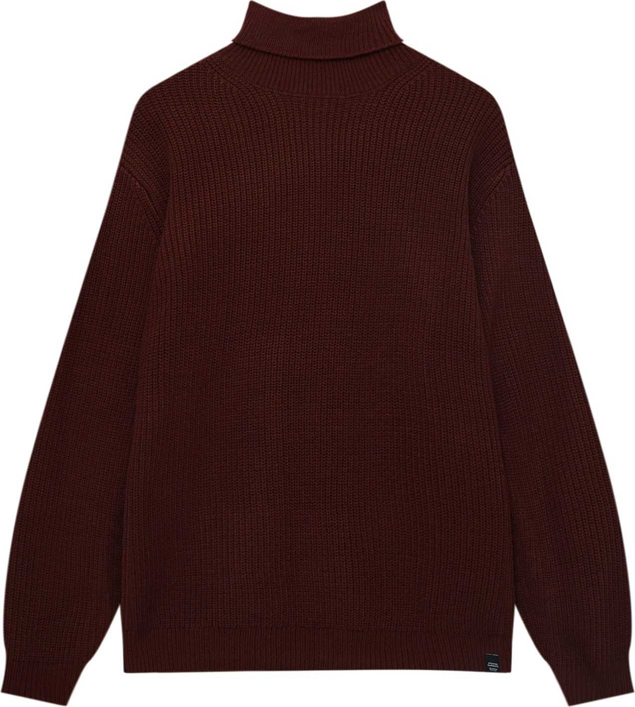 Pull&Bear Svetr bordó / černá / přírodní bílá