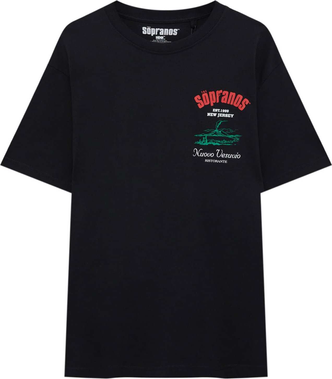 Pull&Bear Tričko trávově zelená / červená / černá / bílá