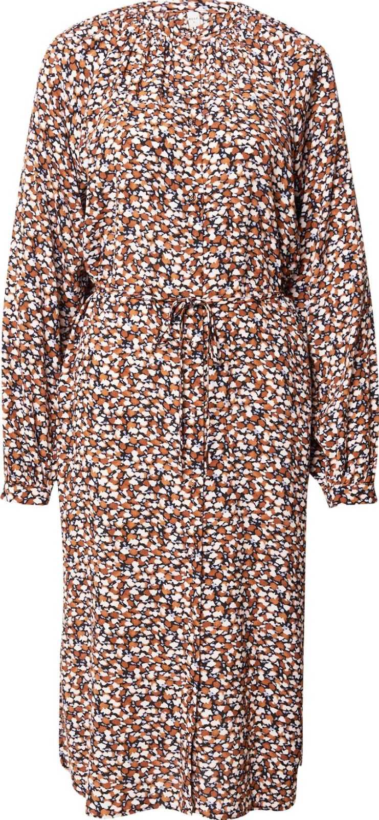 PULZ Jeans Košilové šaty 'CAROK' hnědá / mix barev