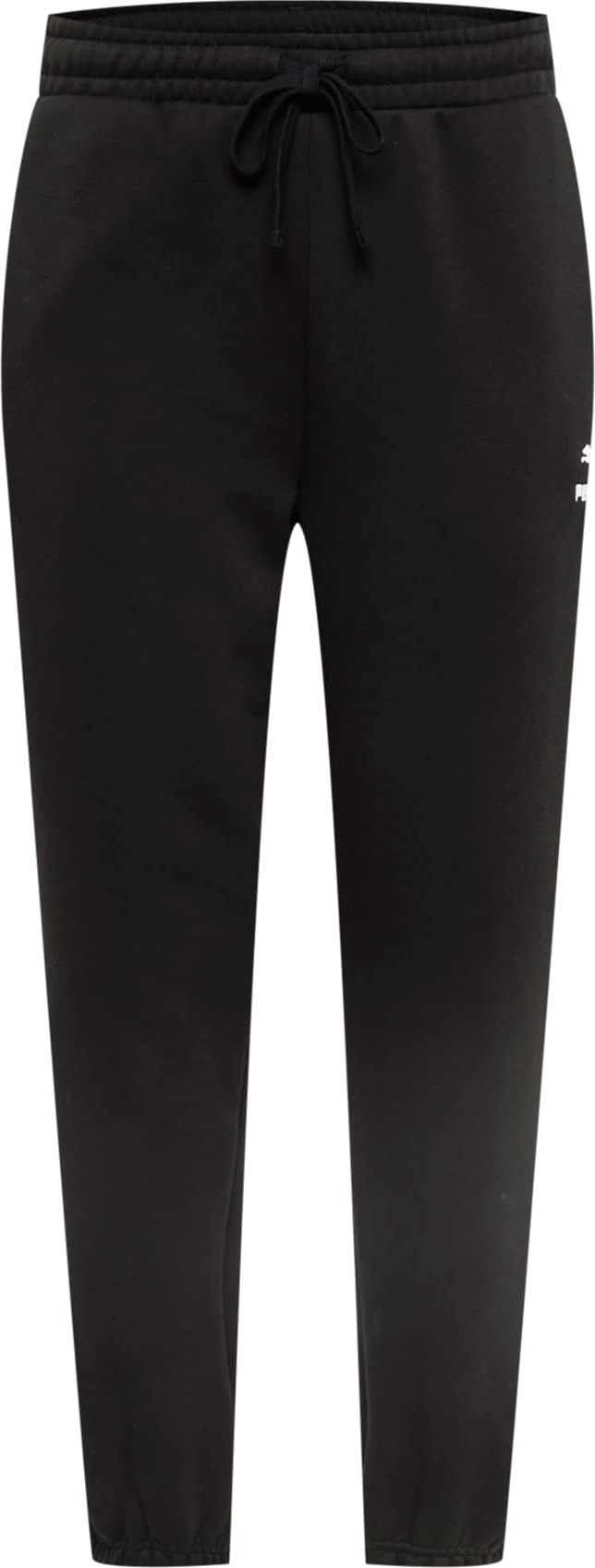 PUMA Sportovní kalhoty černá / bílá