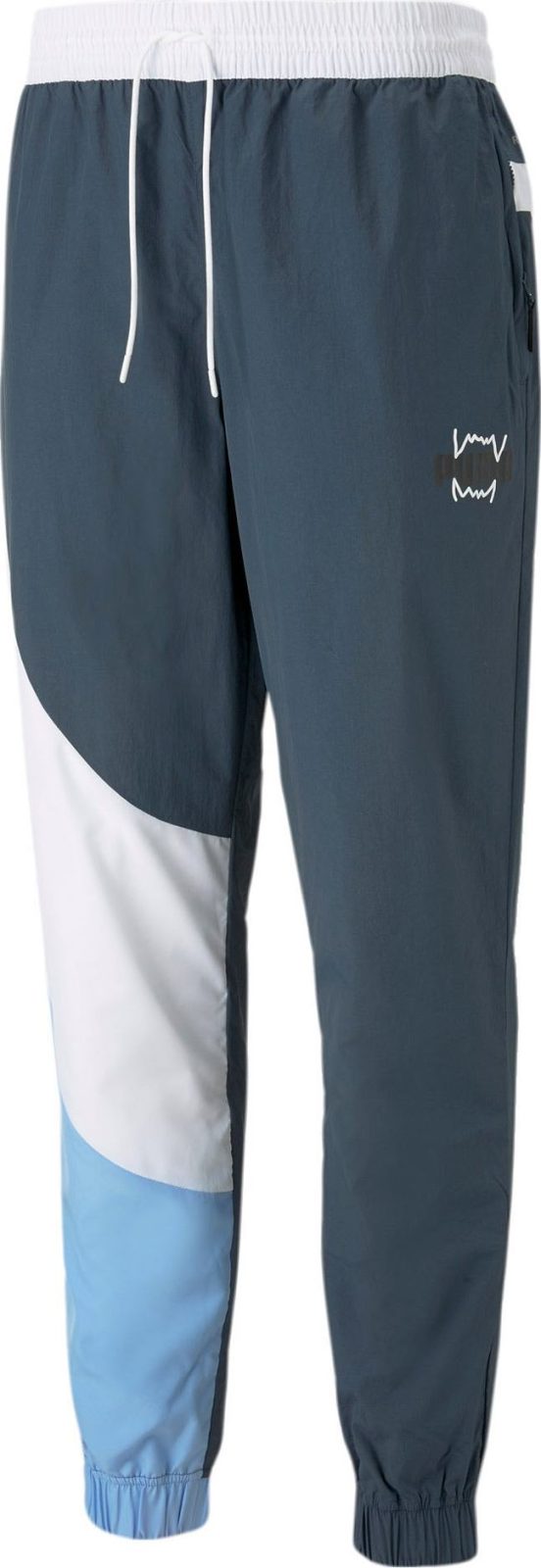 PUMA Sportovní kalhoty 'Clyde 2.0' noční modrá / světlemodrá / bílá