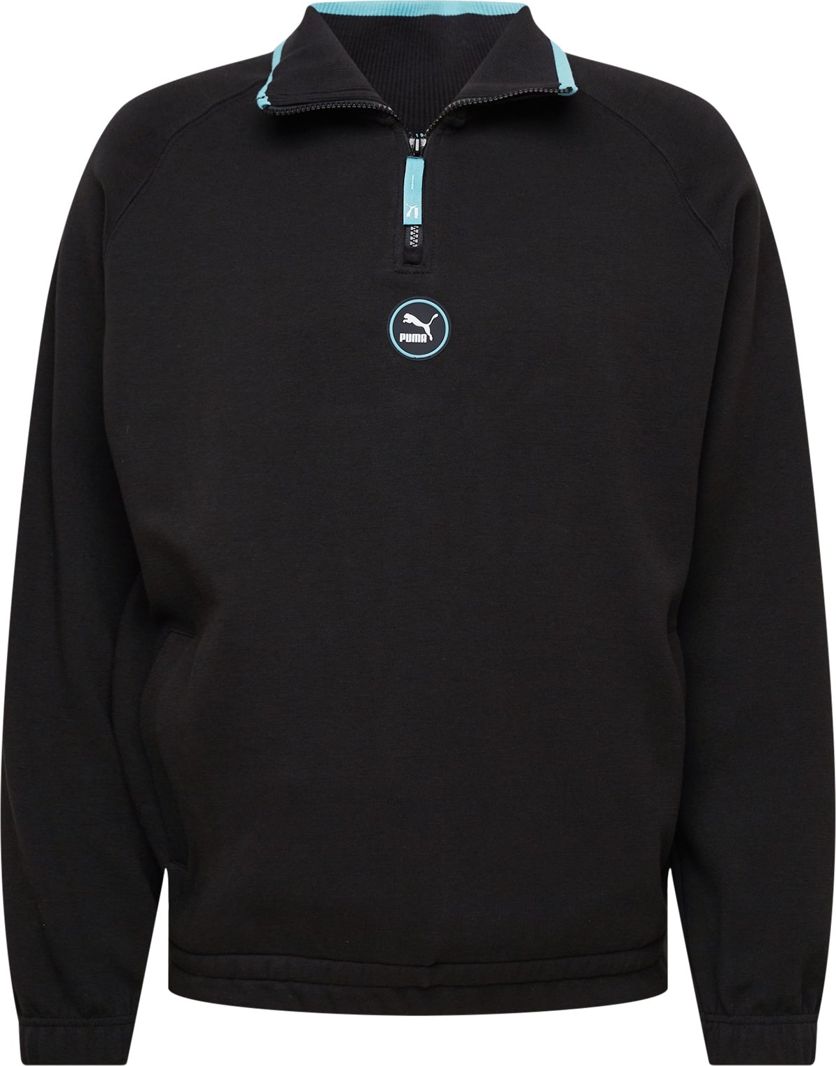 PUMA Sportovní mikina světlemodrá / černá / bílá