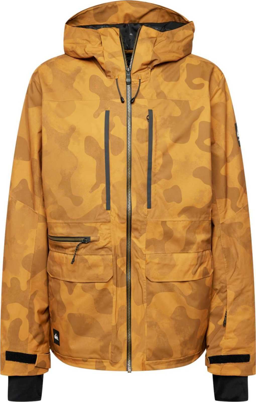 QUIKSILVER Outdoorová bunda 'CARLSON' hnědá / okrová / černá