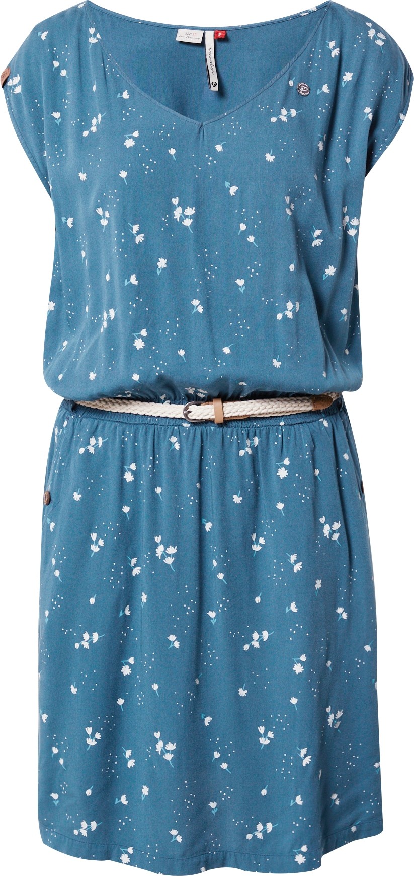 Ragwear Letní šaty 'CAROLINA' kouřově modrá / bílá