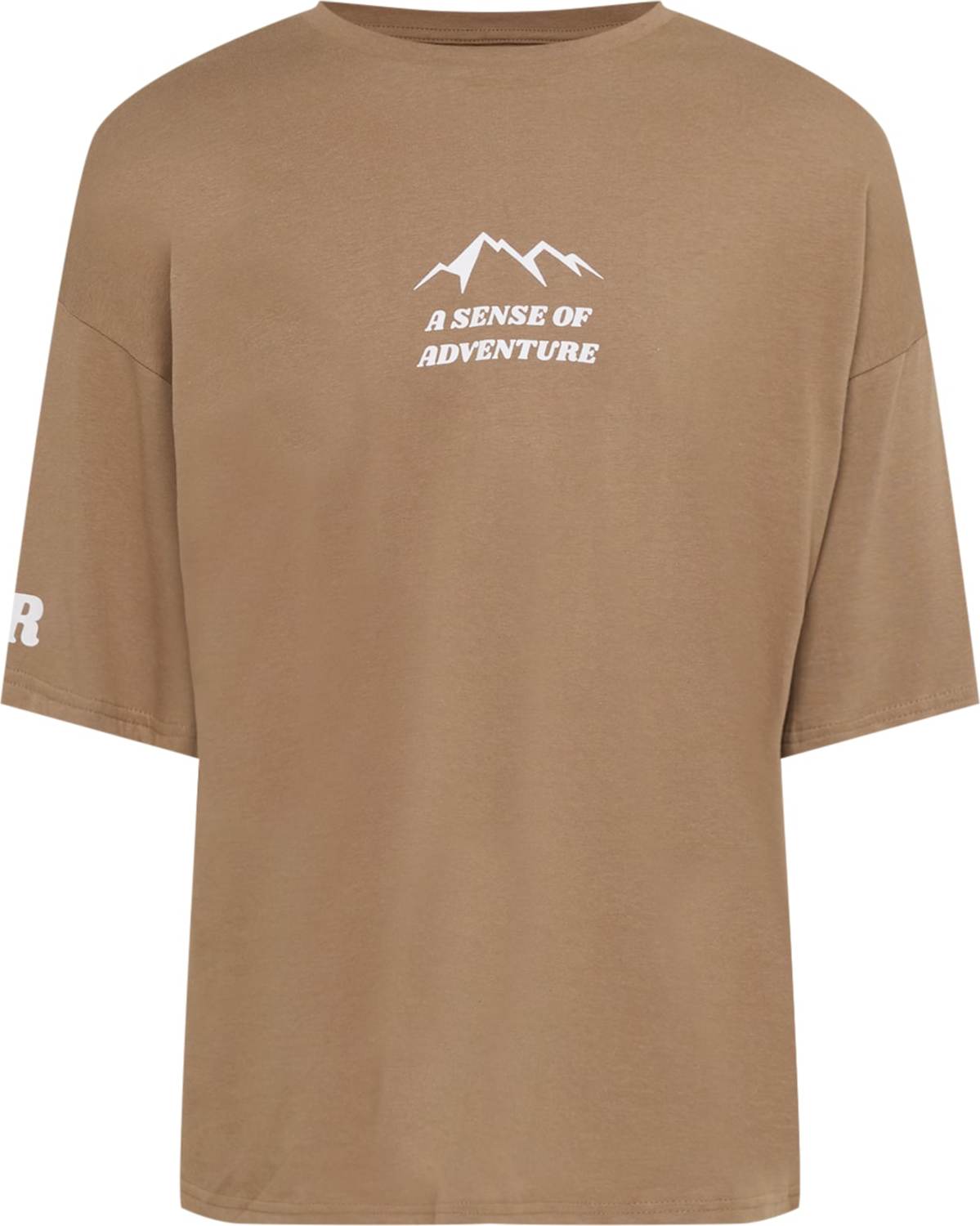 Redefined Rebel Tričko 'Joseph' světle hnědá / bílá