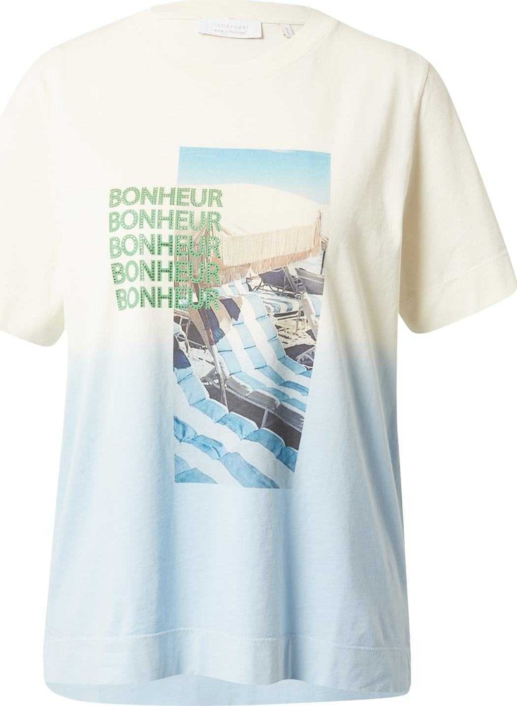 Rich & Royal Tričko světlemodrá / pastelově žlutá / zelená / mix barev / bílá