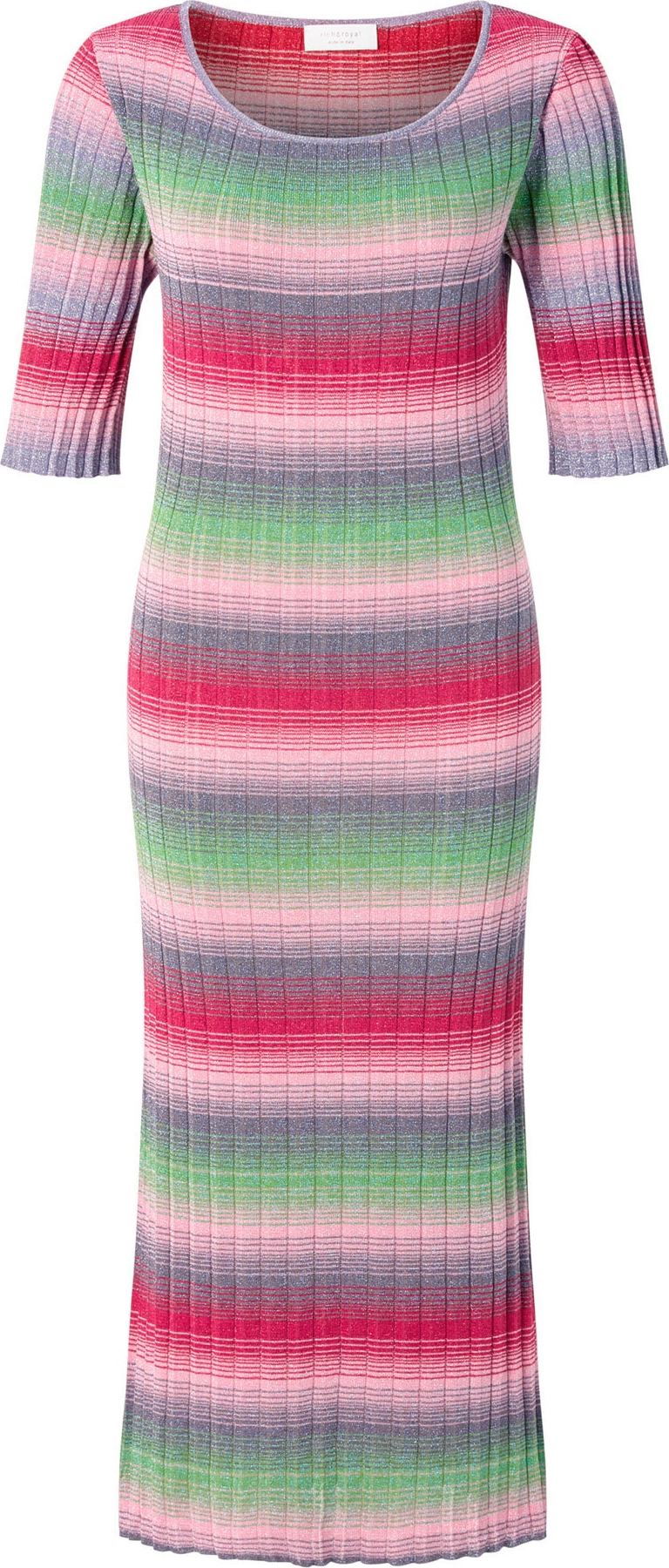 Rich & Royal Úpletové šaty šedá / fialová / pink