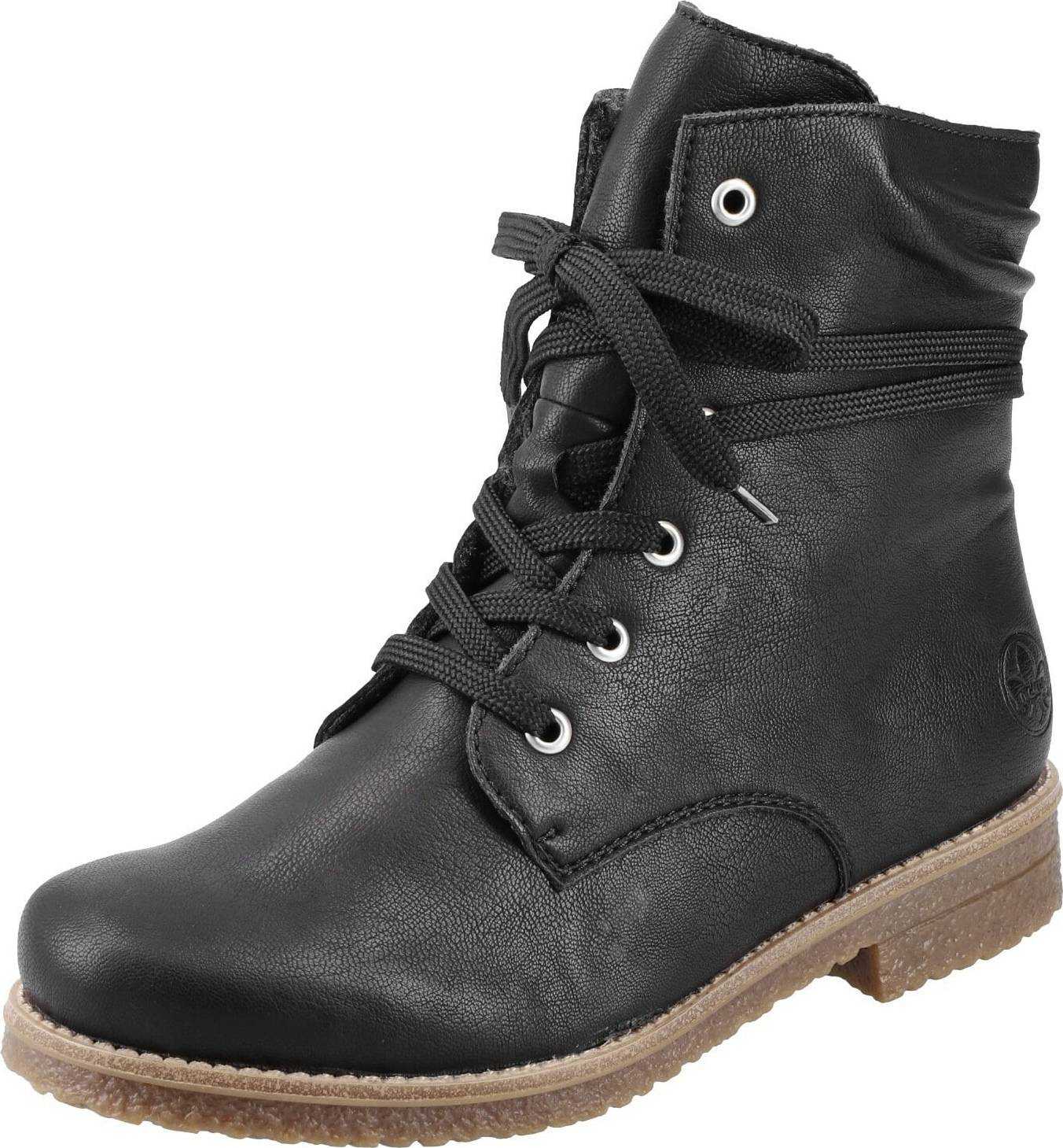 Rieker Šněrovací kozačky černá