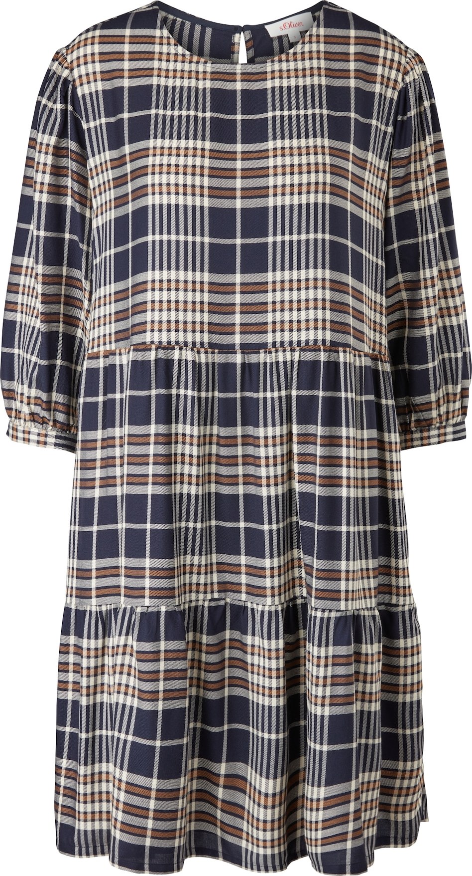 s.Oliver Košilové šaty námořnická modř / hnědá / bílá
