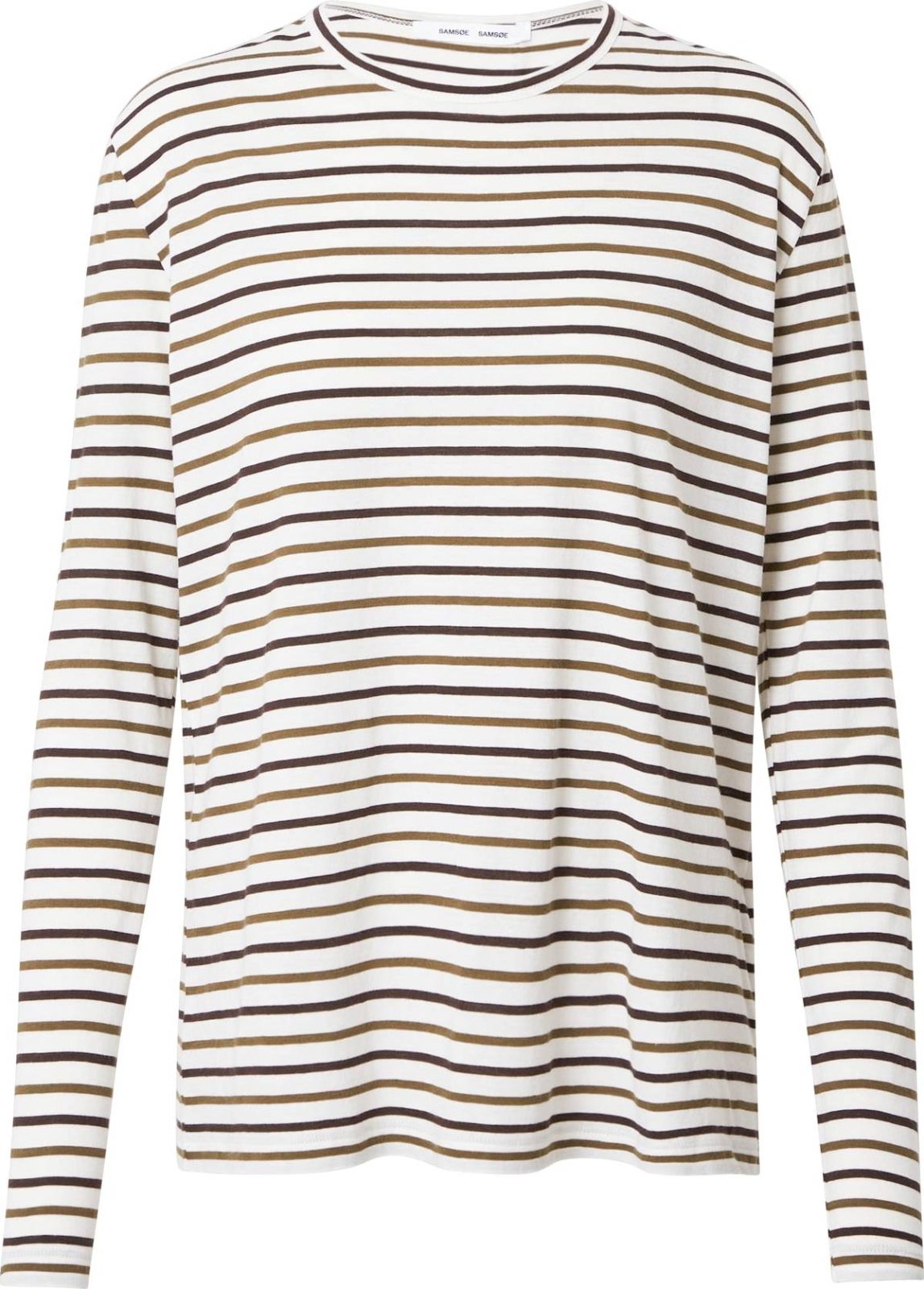 Samsøe Samsøe Tričko 'Nobil' tmavě hnědá / tmavě zelená / bílá