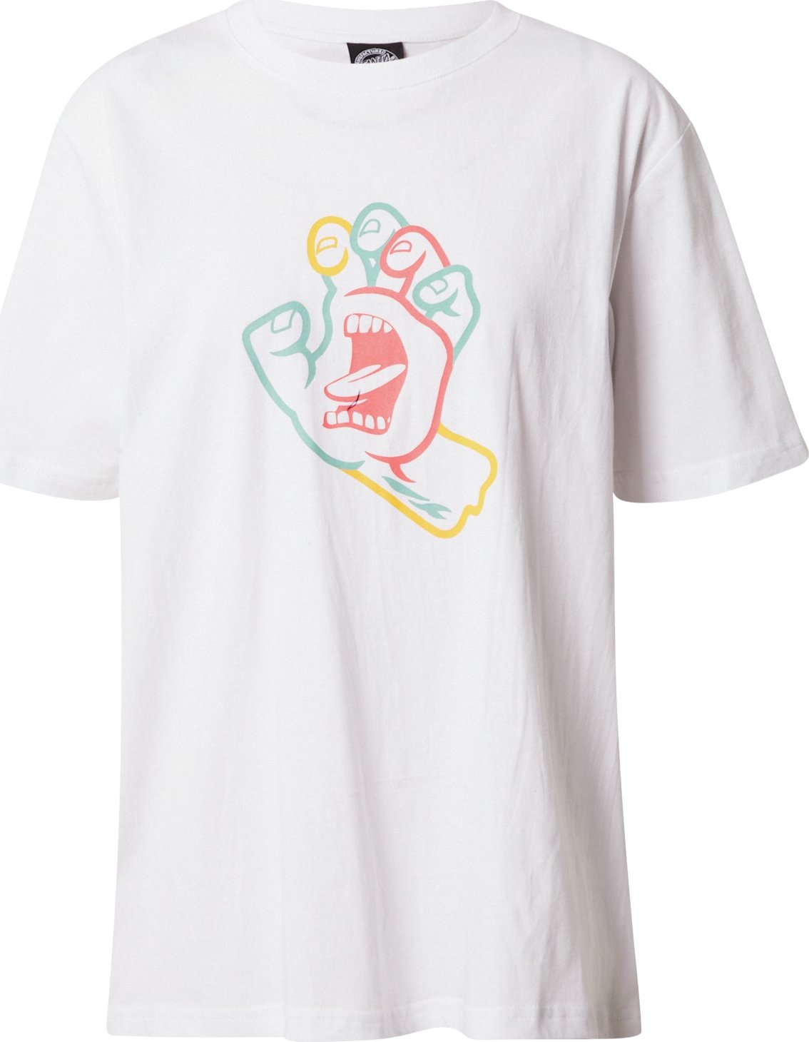 Santa Cruz Tričko 'Hand In Colour' opálová / žlutá / světle červená / bílá