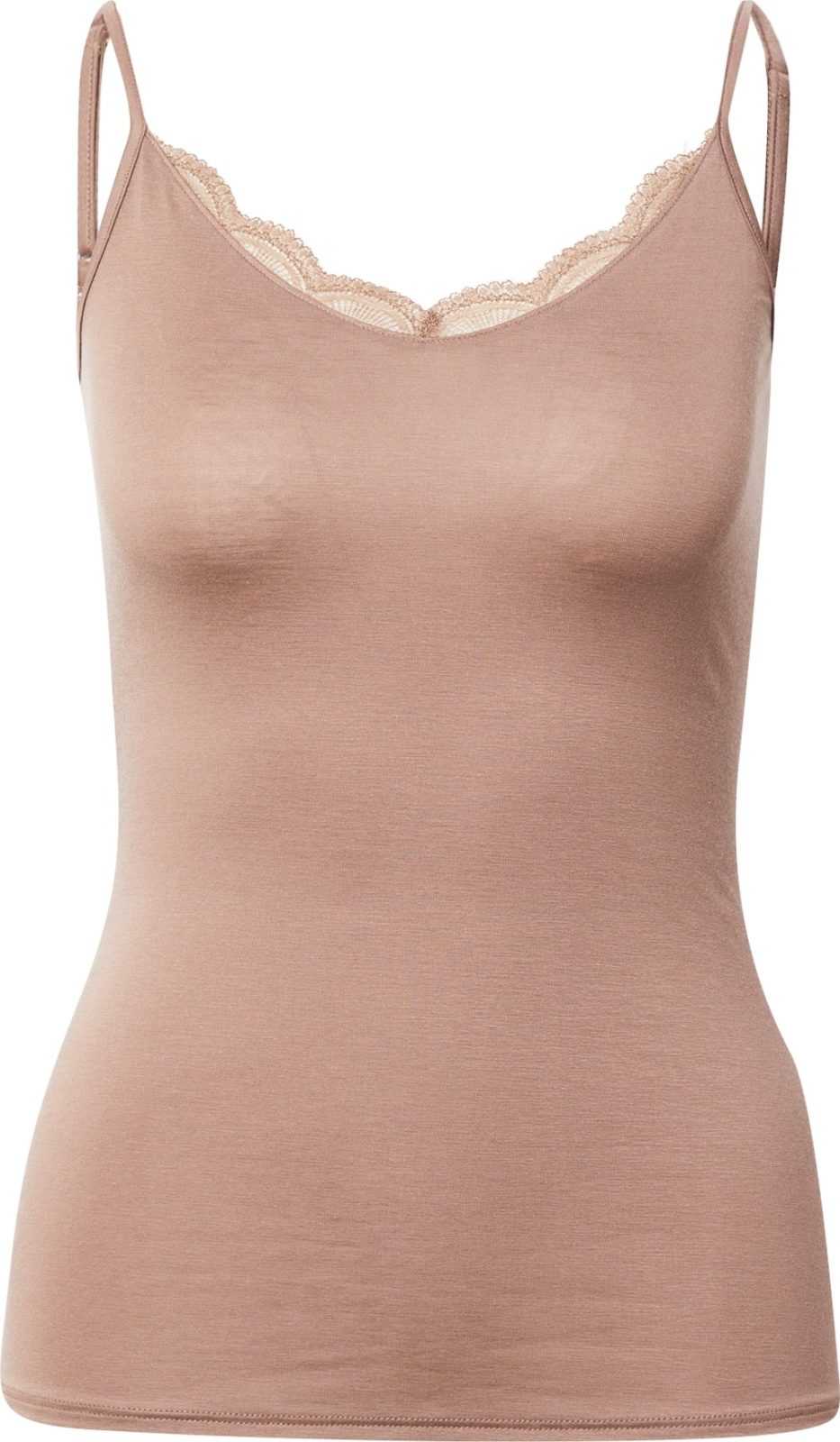 SCHIESSER Tričko na spaní světle hnědá