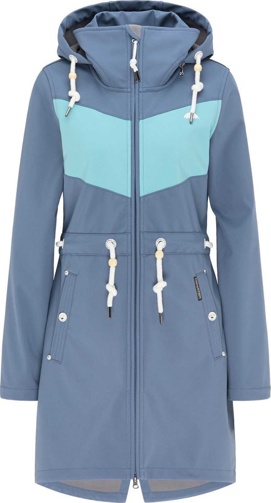 Schmuddelwedda Funkční kabát modrá / šedá / bílá