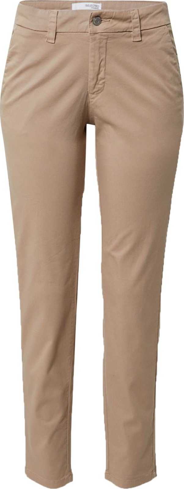 SELECTED FEMME Chino kalhoty 'SLFMILEY' světle hnědá