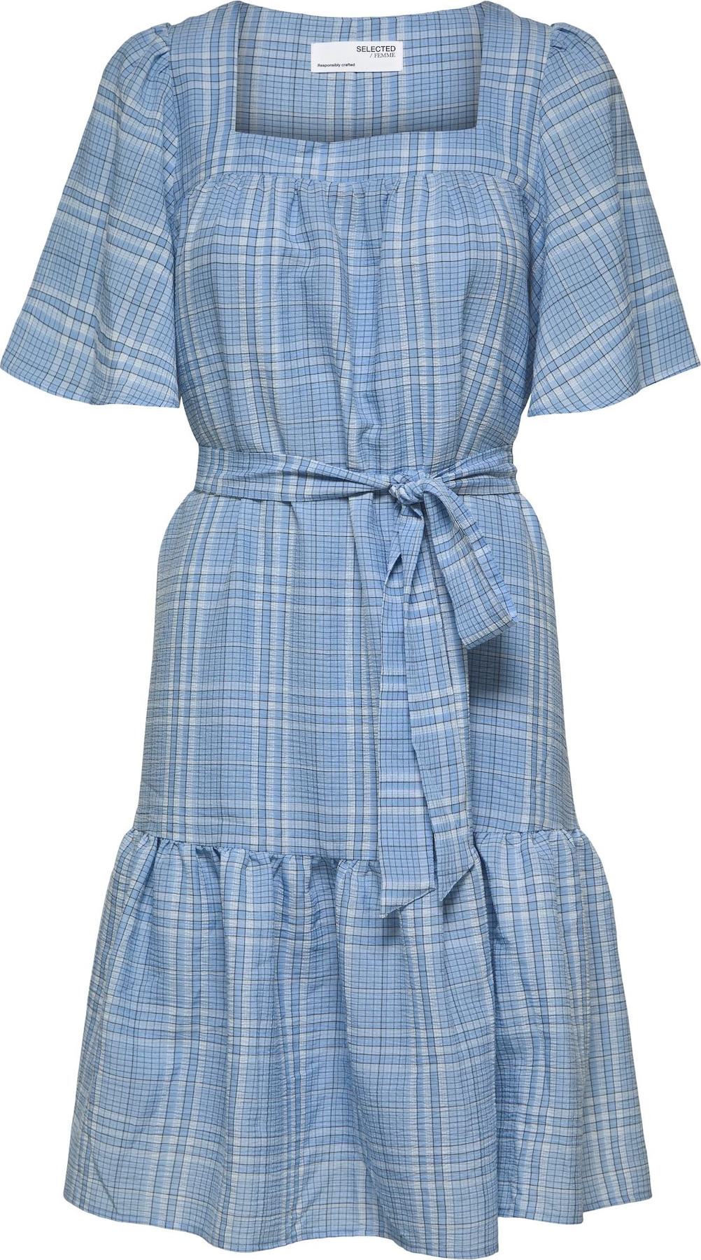 SELECTED FEMME Šaty 'Brianna' pastelová modrá / světlemodrá / černá