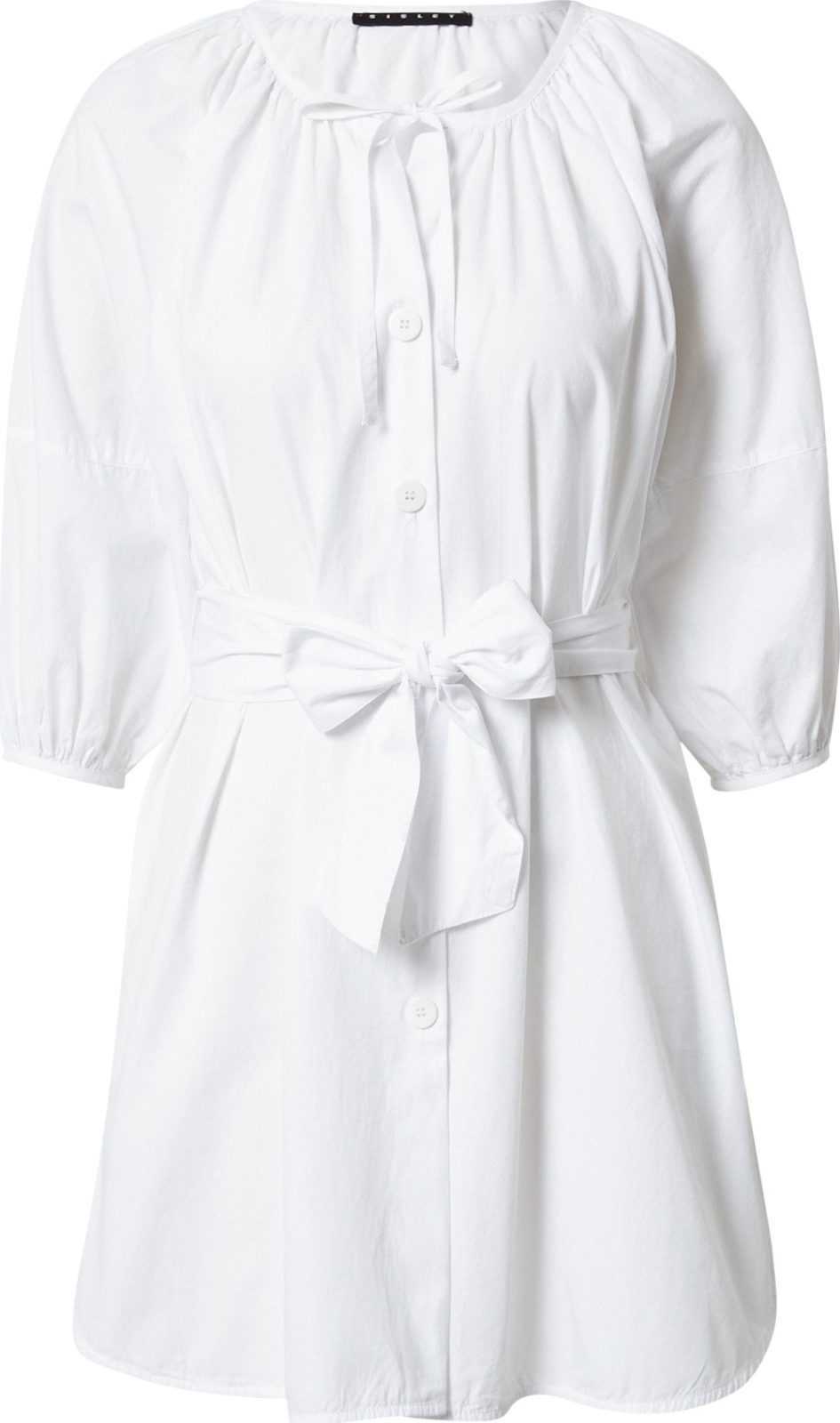 Sisley Košilové šaty bílá