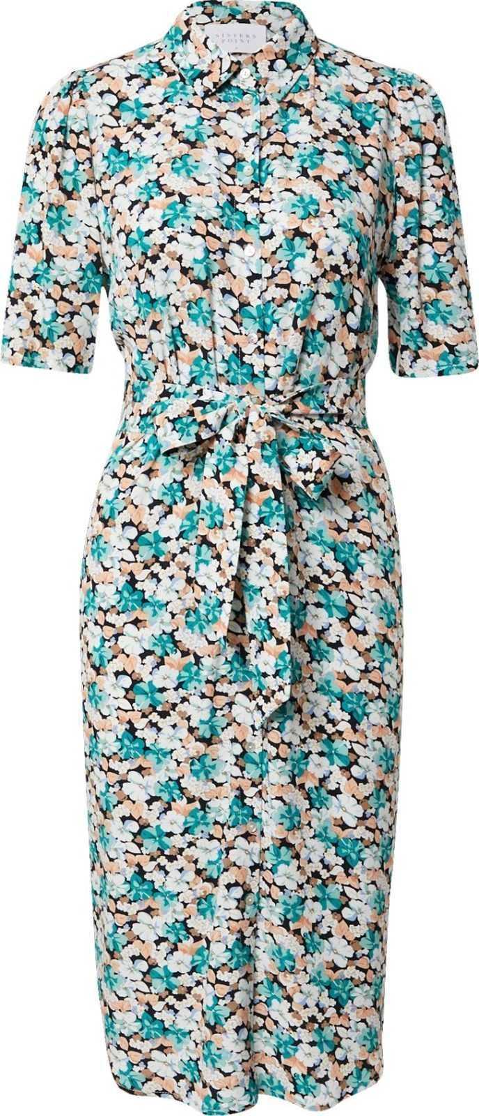 SISTERS POINT Košilové šaty 'EITA' písková / zelená / světle zelená / černá