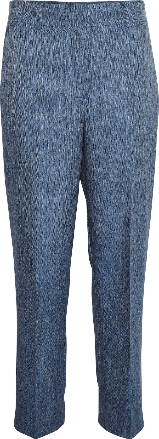 SOAKED IN LUXURY Kalhoty s puky 'Dawson' modrý melír