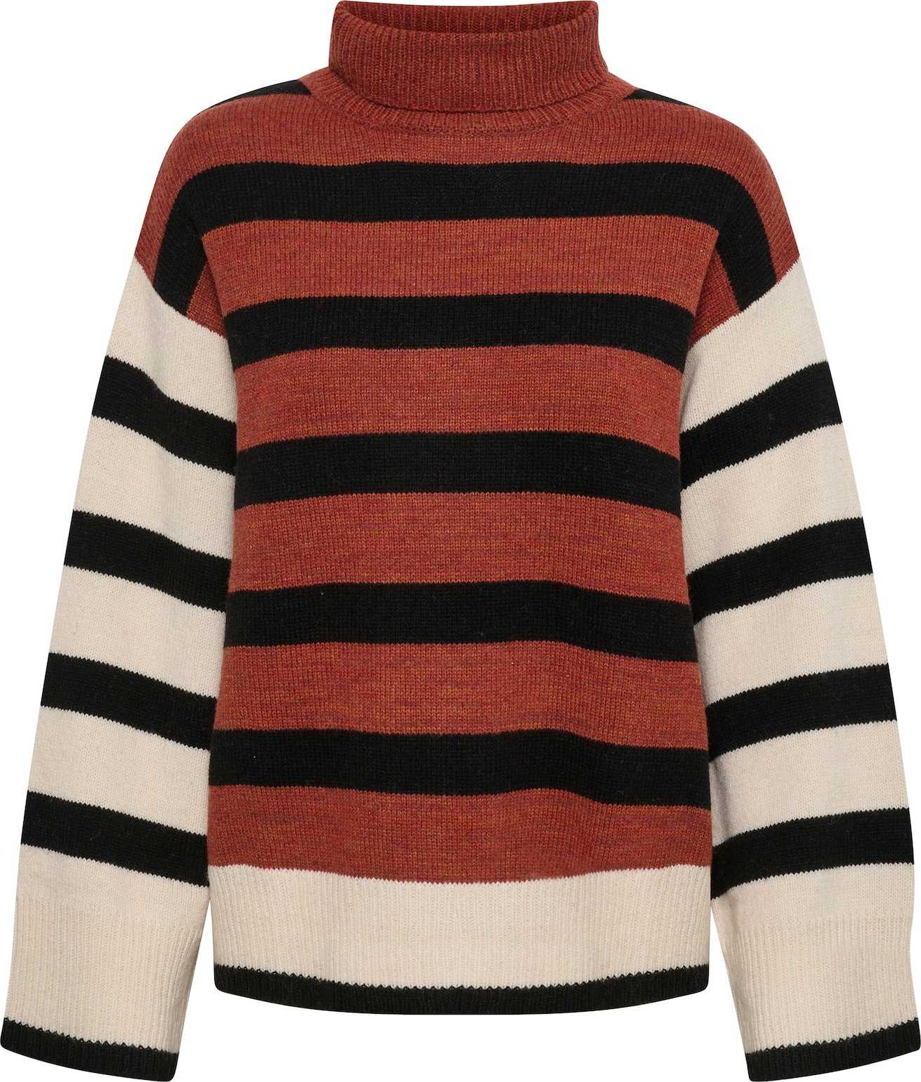 SOAKED IN LUXURY Svetr béžová / rezavě hnědá / černá