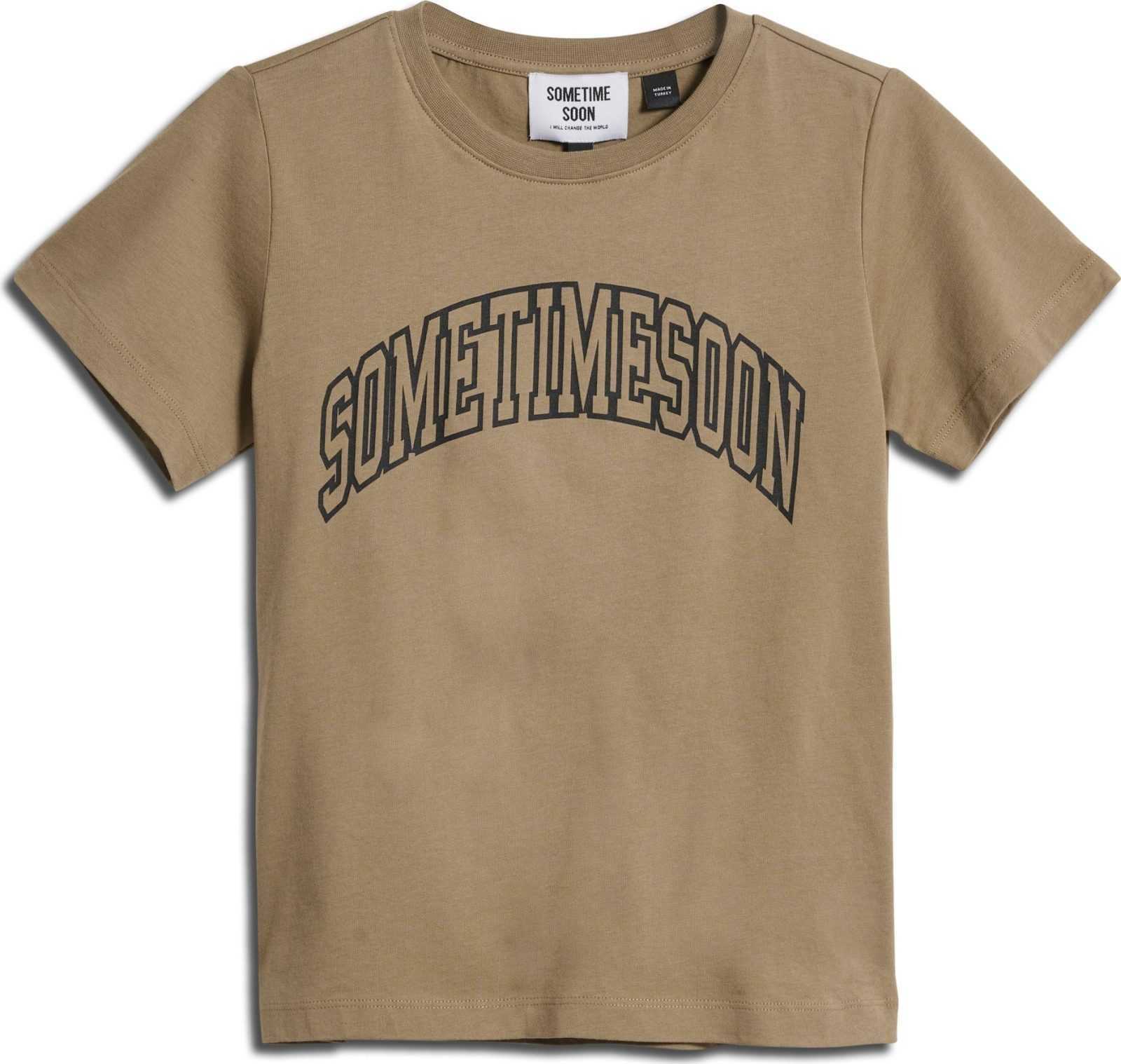 SOMETIME SOON Tričko 'Ocean' světle hnědá / černá